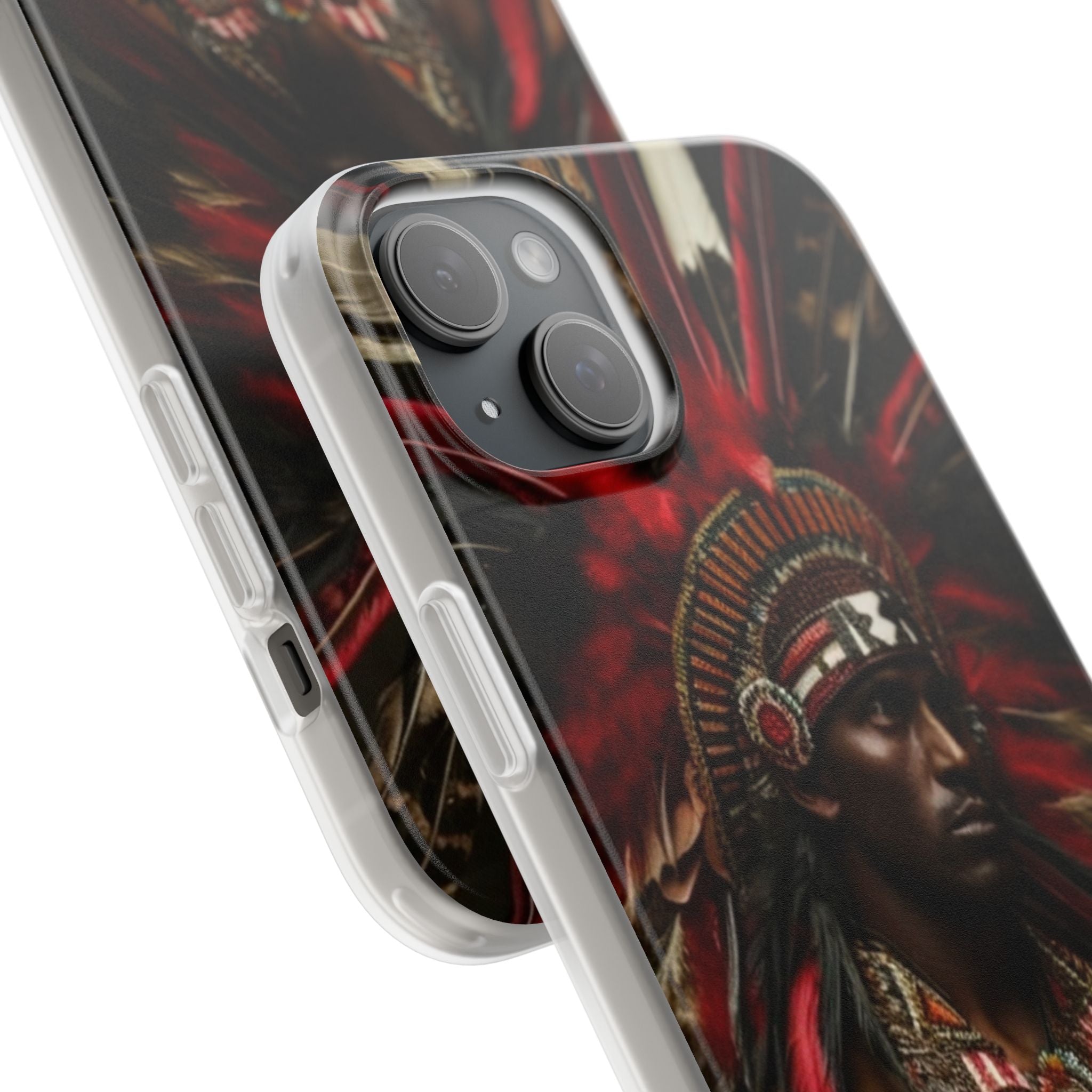 Aztec Panther Warrior – Flexi Phone Case (iPhone & Samsung • Clear TPU • Made in USA • Personalized Option)