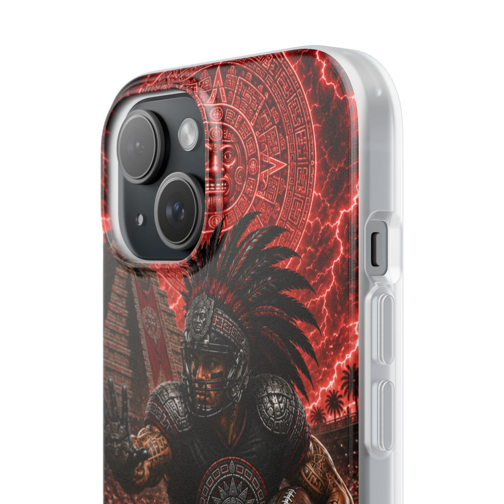 Aztec Football Warrior – Flexi Phone Case (iPhone & Samsung • Clear TPU • Made in USA • Personalized Option)