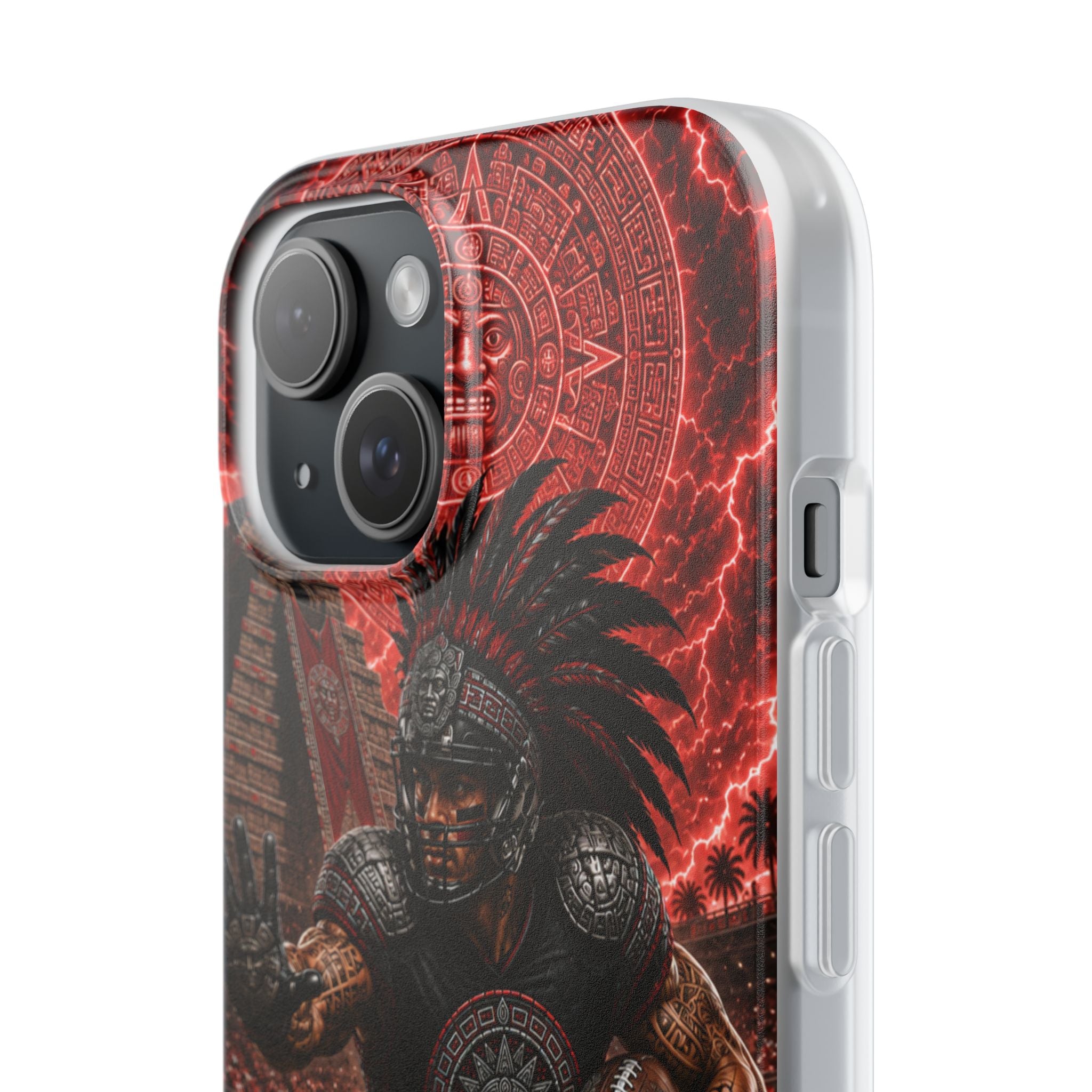 Aztec Football Warrior – Flexi Phone Case (iPhone & Samsung • Clear TPU • Made in USA • Personalized Option)