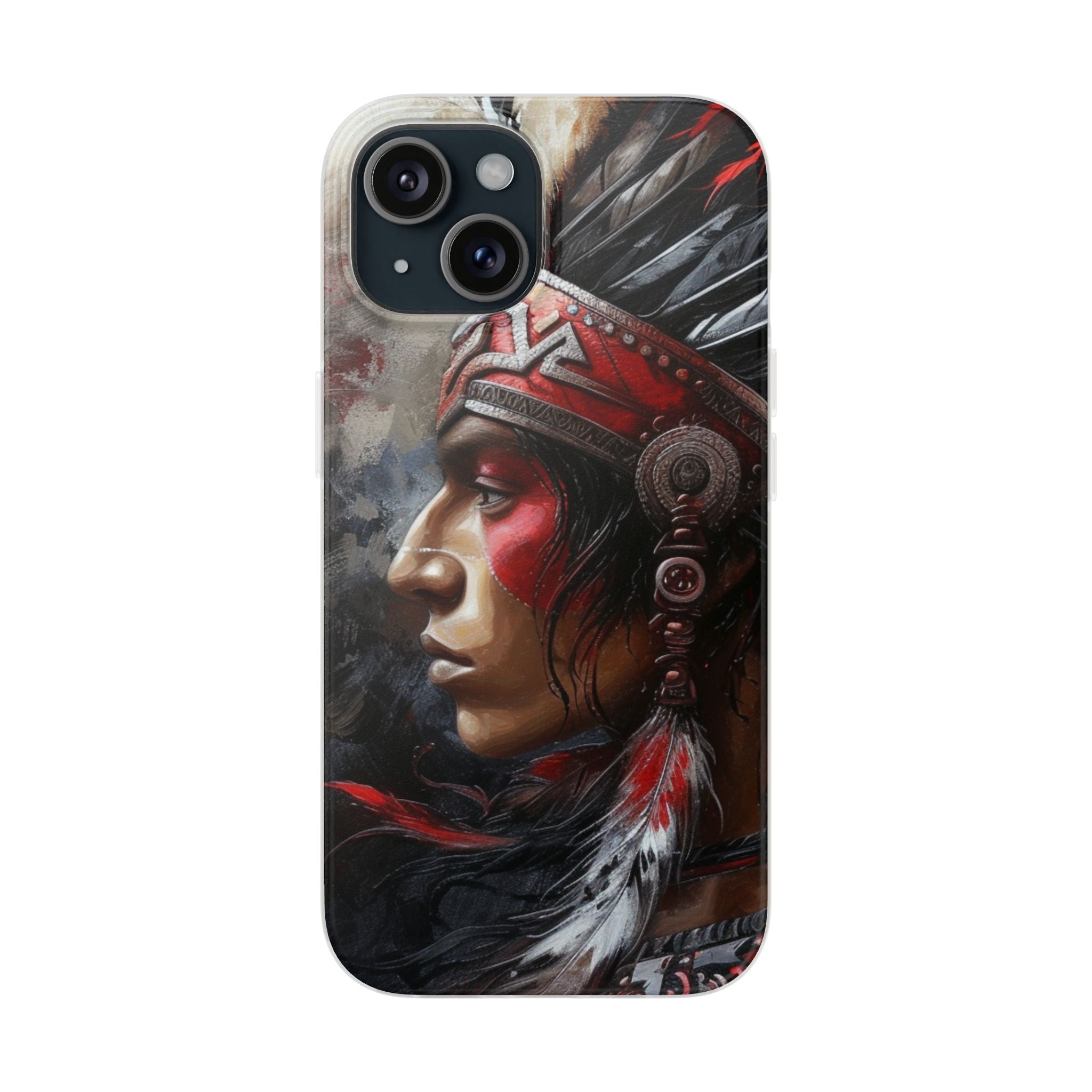 Aztec Silent Warrior – Flexi Phone Case (iPhone & Samsung • Clear TPU • Made in USA • Personalized Option)