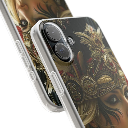 Aztec Fireheart Queen – Flexi Phone Case (iPhone & Samsung • Clear TPU • Made in USA • Personalized Option)