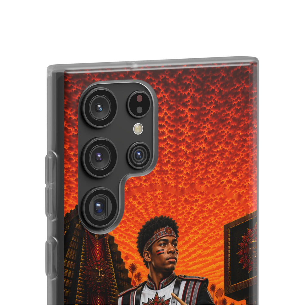 Aztec Band Warrior – Flexi Phone Case (iPhone & Samsung • Clear TPU • Made & Shipped in the USA • 🚚 FREE USA Shipping • Personalized Option)