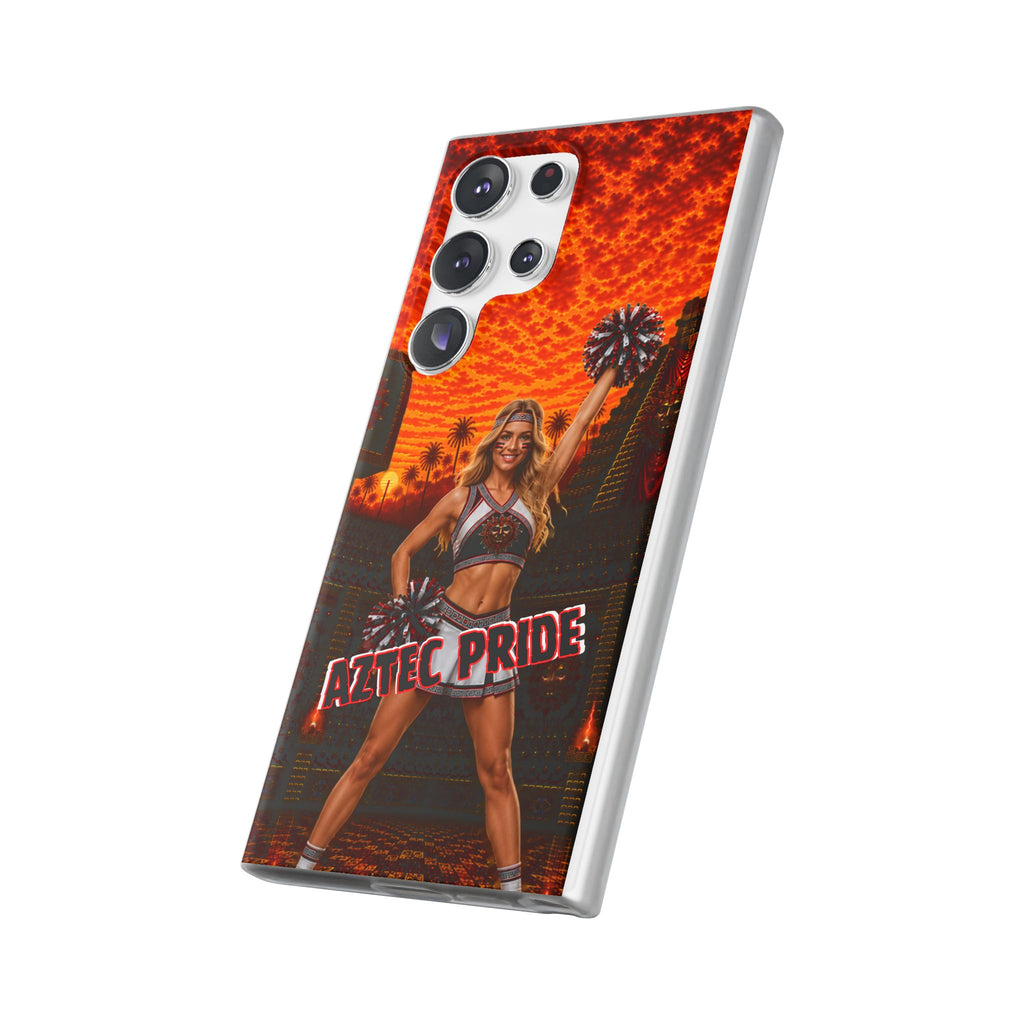 Aztec Cheerleader Warrior – Flexi Phone Case (iPhone & Samsung • Clear TPU • Made & Shipped in the USA • 🚚 FREE USA Shipping • Personalized Option)
