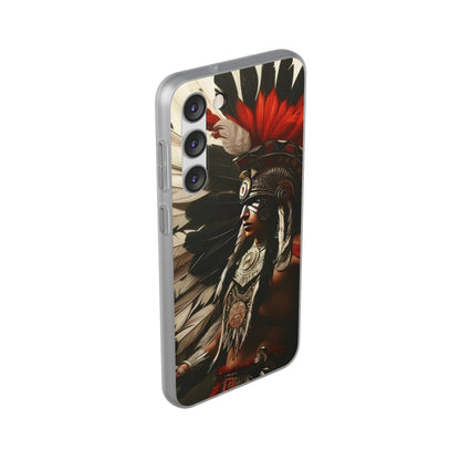 Aztec Fierce Warrior – Flexi Phone Case (iPhone & Samsung • Clear TPU • Made in USA • Personalized Option)