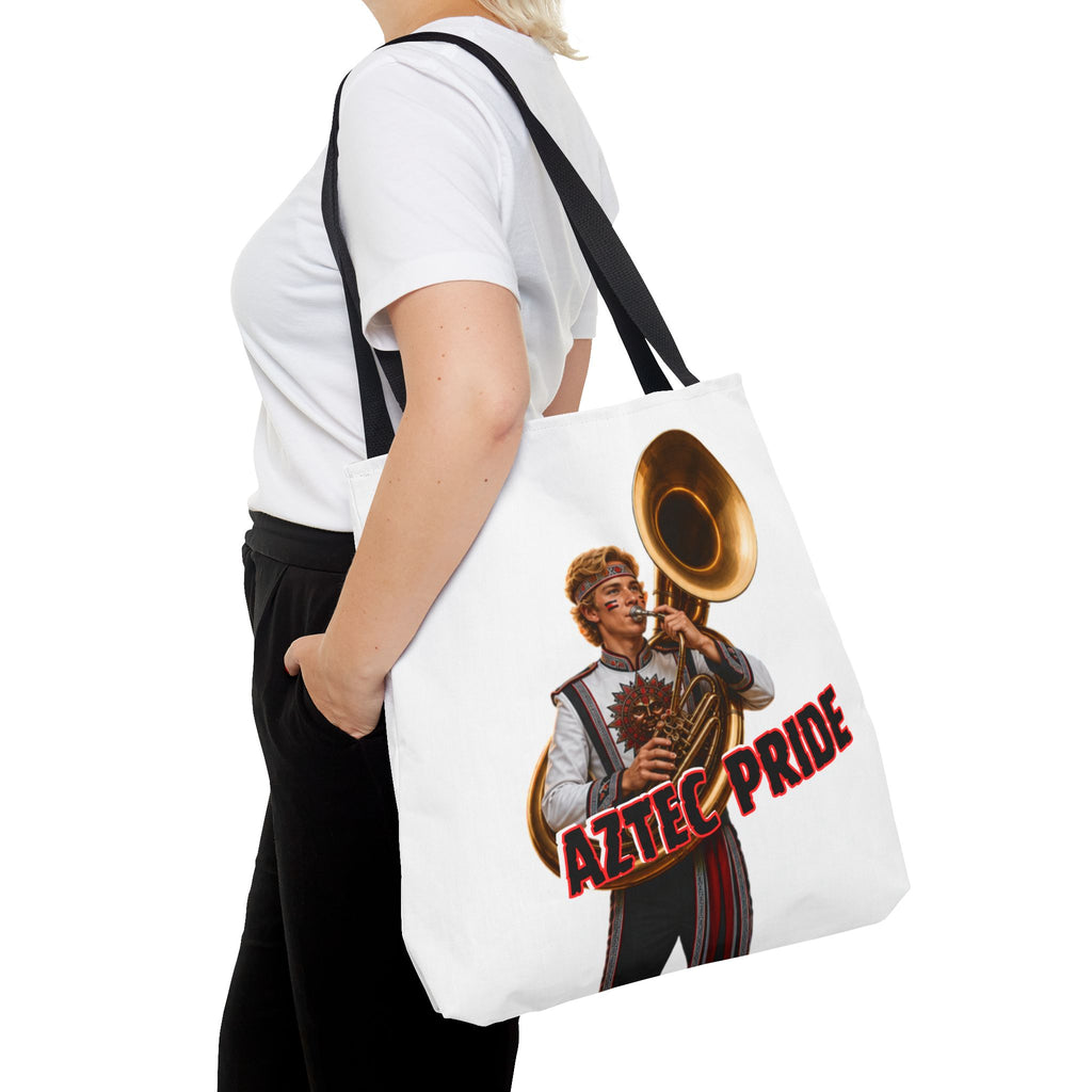 Aztec Band Warrior Tote Bag | Aztec-Inspired AI Art • Made & Shipped in the USA • 🚚 FREE USA Shipping • FREE Personalization