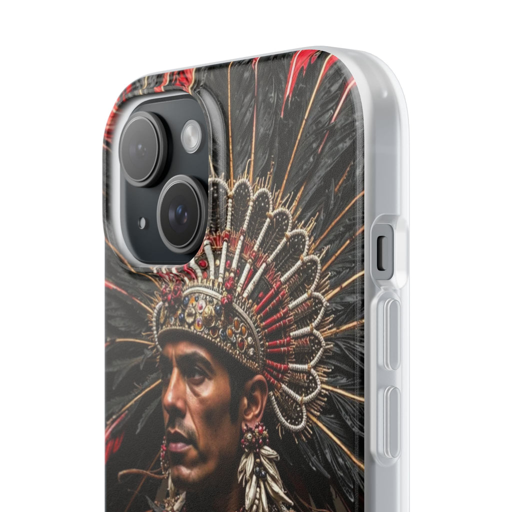 Aztec Sun Guardian – Flexi Phone Case (iPhone & Samsung • Clear TPU • Made in USA • Personalized Option)