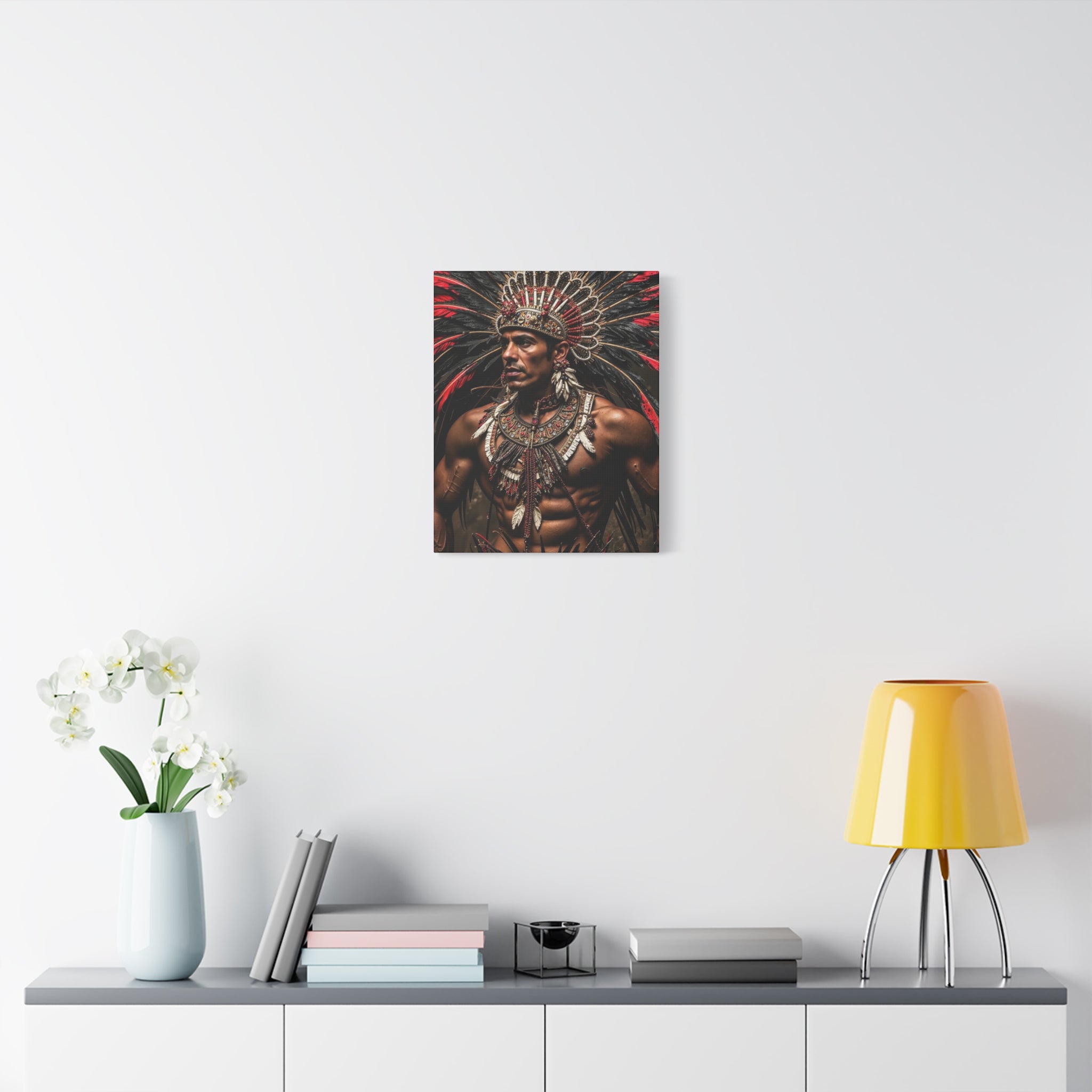 Aztec Sun Guardian – Bold Aztec Wall Art Canvas