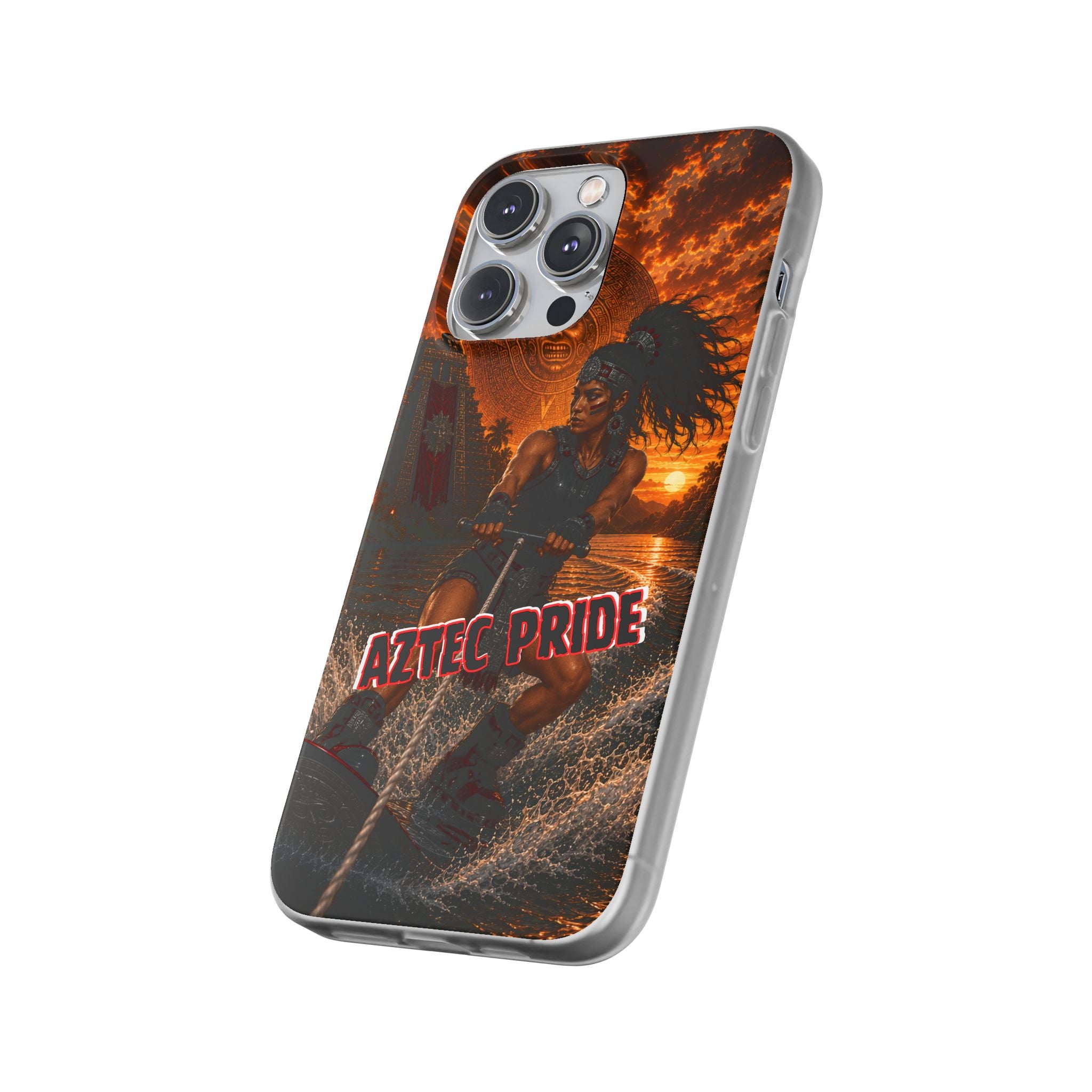 Aztec Wakeboard Female Warrior – Flexi Phone Case (iPhone & Samsung • Clear TPU • Made & Shipped in the USA • 🚚 FREE USA Shipping • Personalized Option)