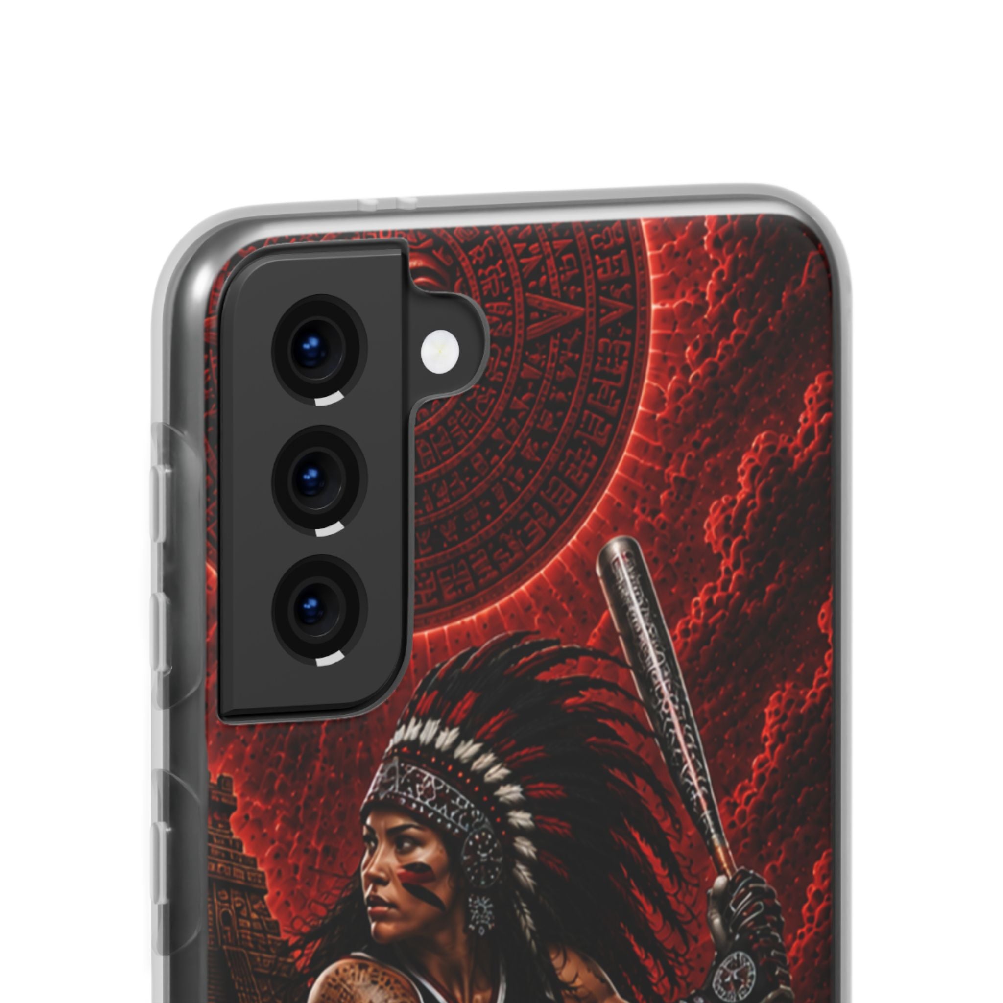 Aztec Softball Warrior – Flexi Phone Case (iPhone & Samsung • Clear TPU • Made in USA • Personalized Option)