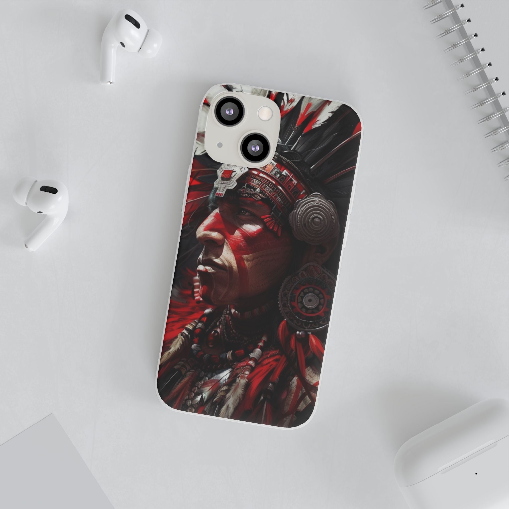 Aztec Loyal Warrior – Flexi Phone Case (iPhone & Samsung • Clear TPU • Made in USA • Personalized Option)