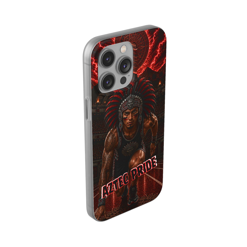 Aztec Track & Field Male Warrior – Flexi Phone Case (iPhone & Samsung • Clear TPU • Made & Shipped in the USA • 🚚 FREE USA Shipping • Personalized Option)