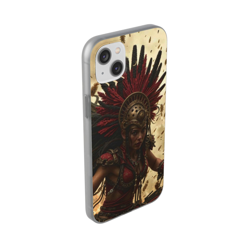 Aztec Bloodwar Queen – Flexi Phone Case (iPhone & Samsung • Clear TPU • Made in USA • Personalized Option)