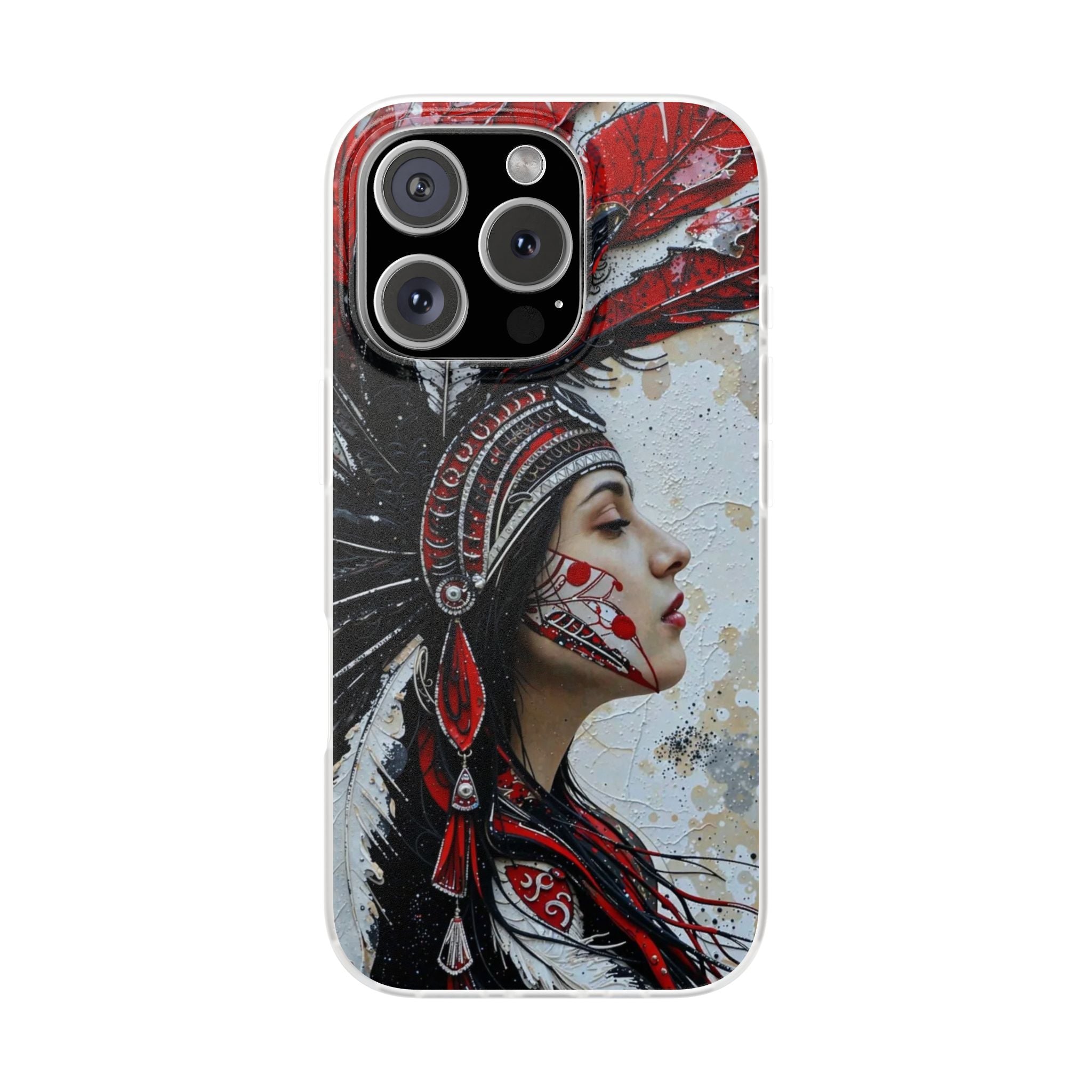 Aztec Silent Goddess – Flexi Phone Case (iPhone & Samsung • Clear TPU • Made in USA • Personalized Option)