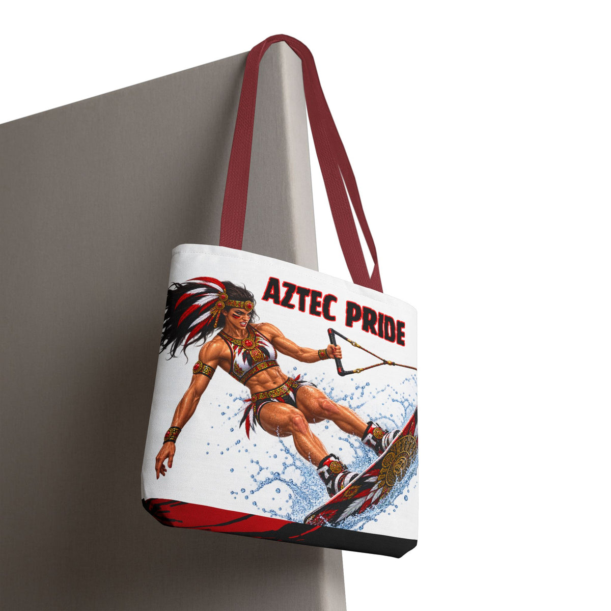 Aztec Waterski Wakeboard Savage Female Warrior Tote Bag