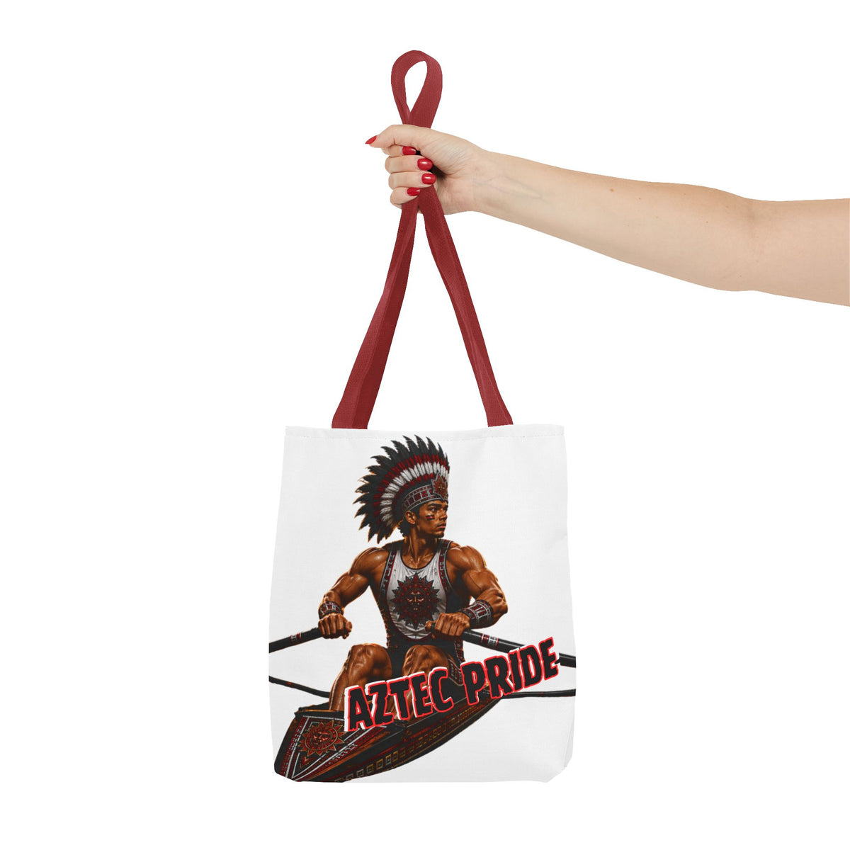 Aztec Rowing Warrior Tote Bag | Aztec-Inspired AI Art • Made & Shipped in the USA • 🚚 FREE USA Shipping • FREE Personalization