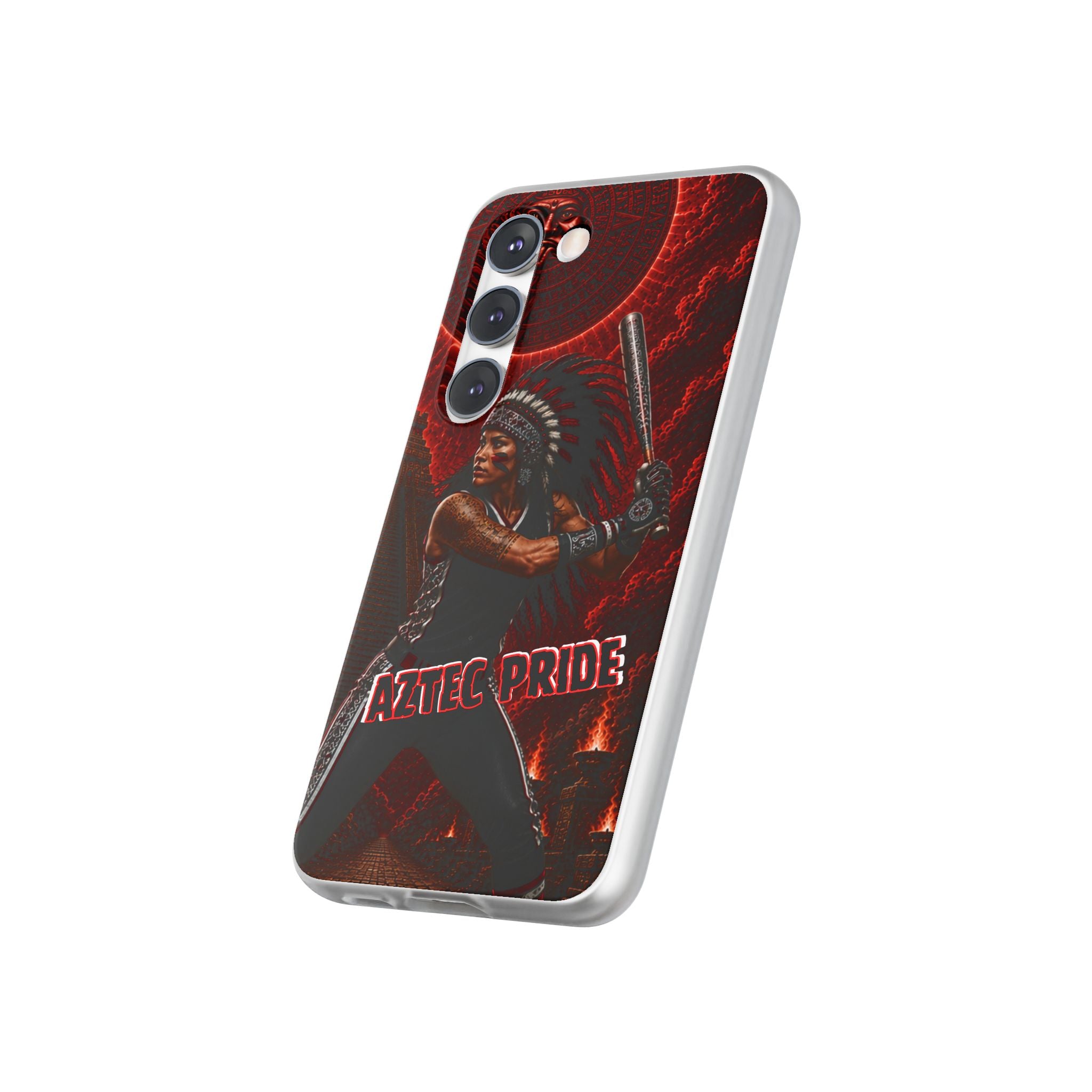 Aztec Softball Warrior – Flexi Phone Case (iPhone & Samsung • Clear TPU • Made in USA • Personalized Option)