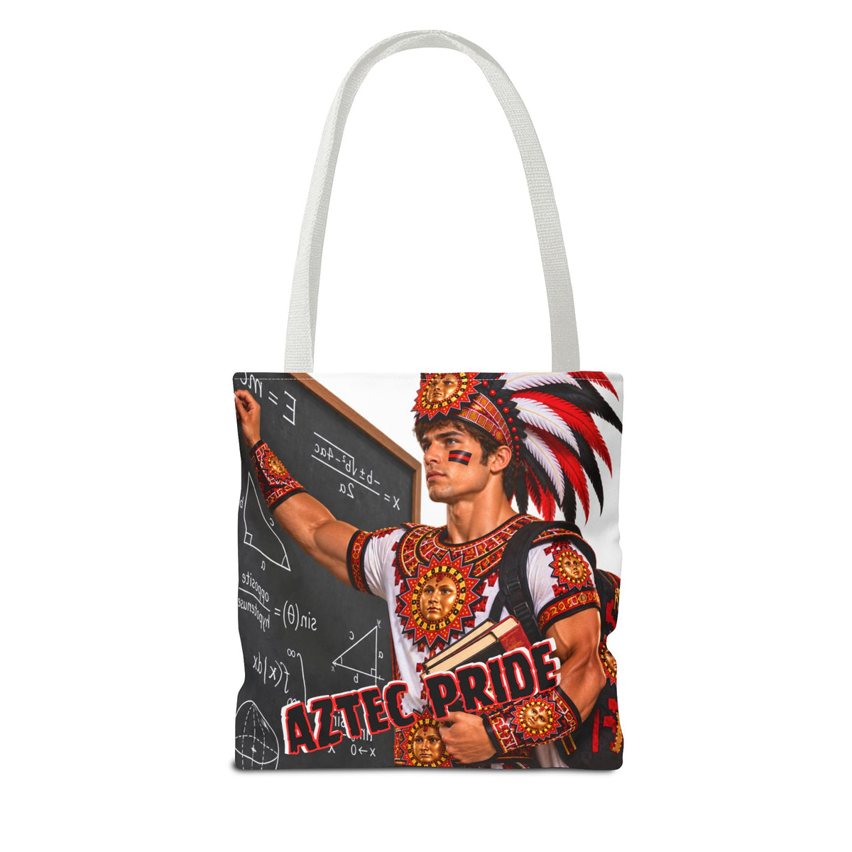Aztec Mathematician Warrior Tote Bag | Aztec-Inspired AI Art • Made & Shipped in the USA • 🚚 FREE USA Shipping • FREE Personalization