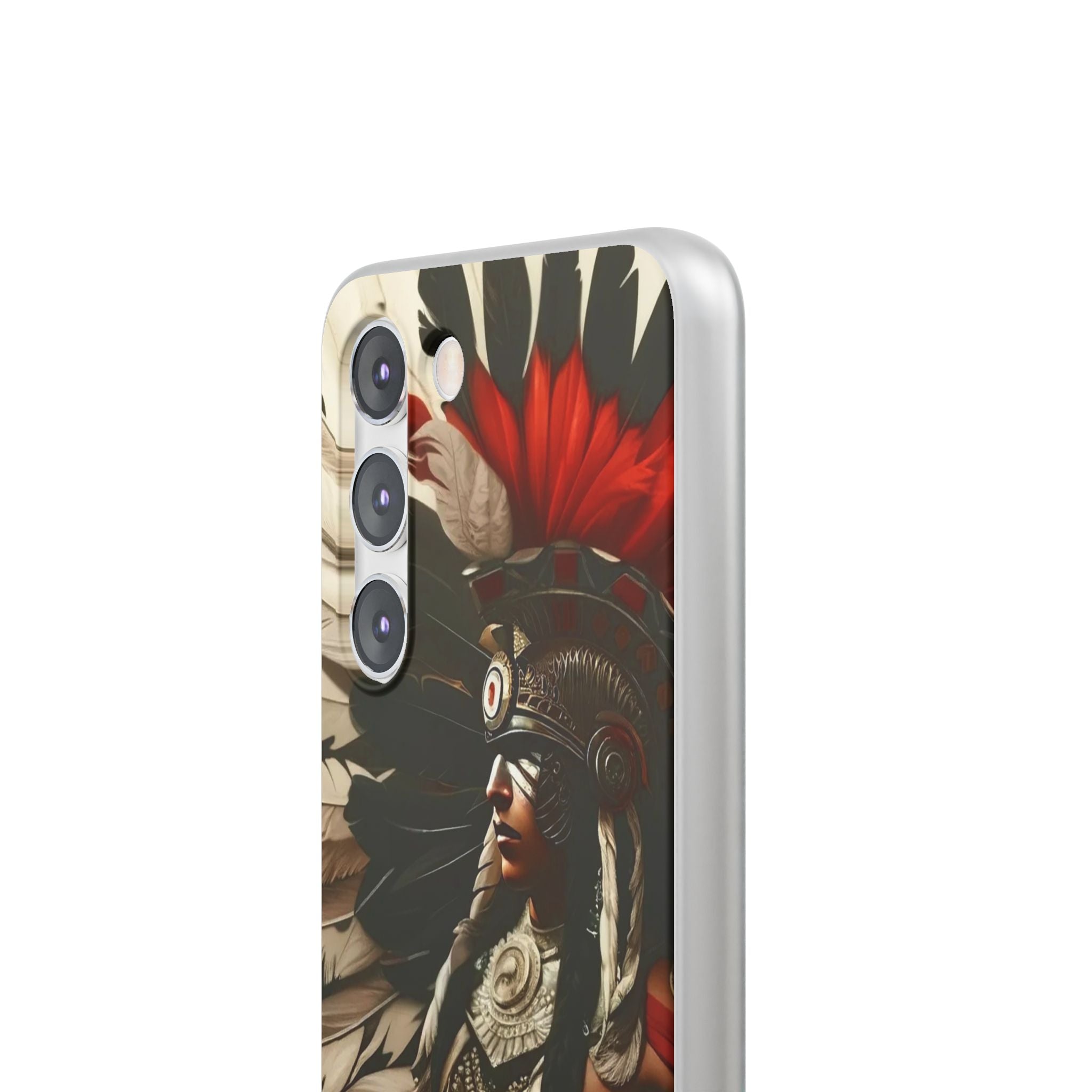 Aztec Fierce Warrior – Flexi Phone Case (iPhone & Samsung • Clear TPU • Made in USA • Personalized Option)