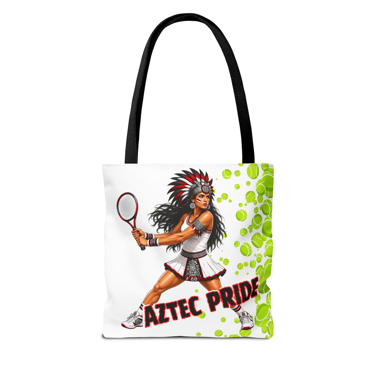 Aztec Tennis Female Warrior Tote Bag | Aztec-Inspired AI Art • Made & Shipped in the USA • 🚚 FREE USA Shipping • FREE Personalization