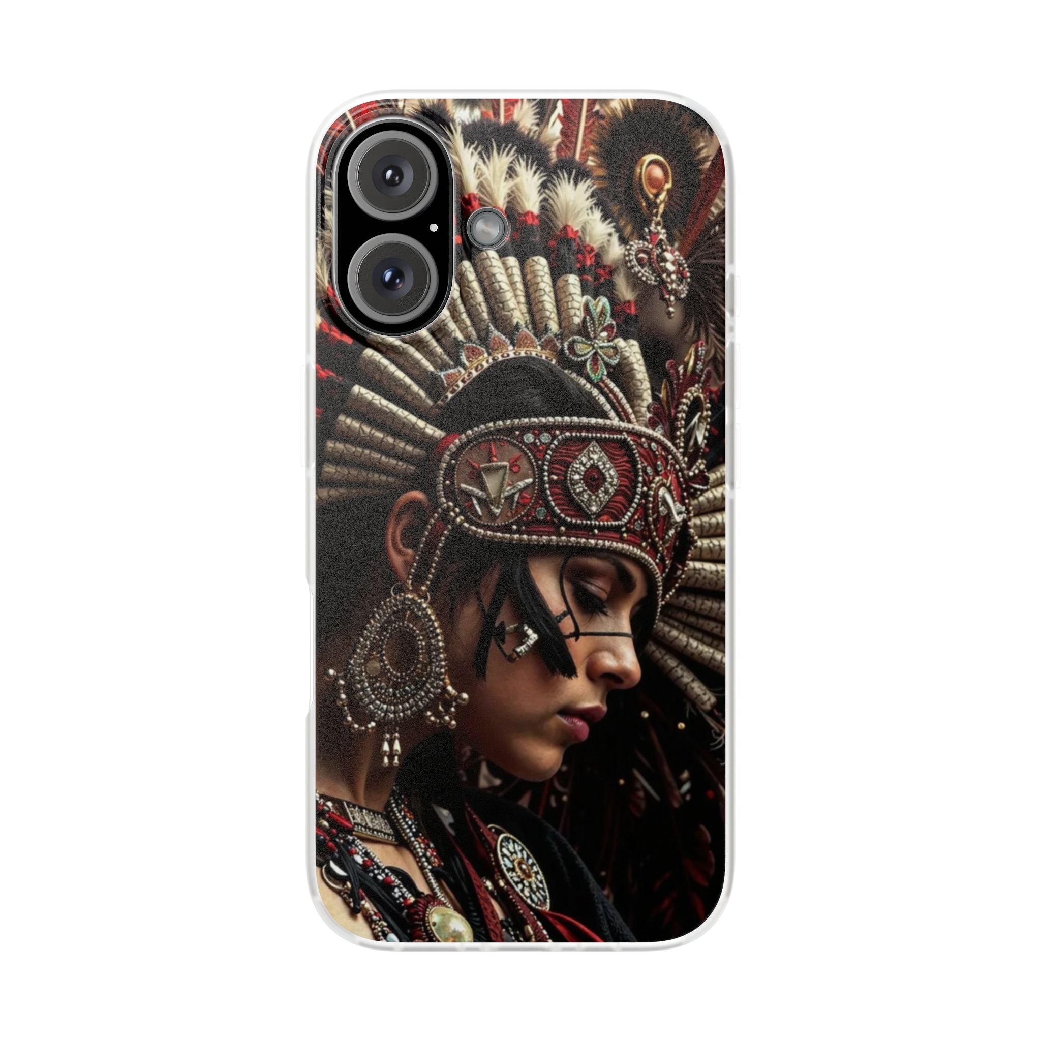 Aztec Goddess Spirit – Flexi Phone Case (iPhone & Samsung • Clear TPU • Made in USA • Personalized Option)