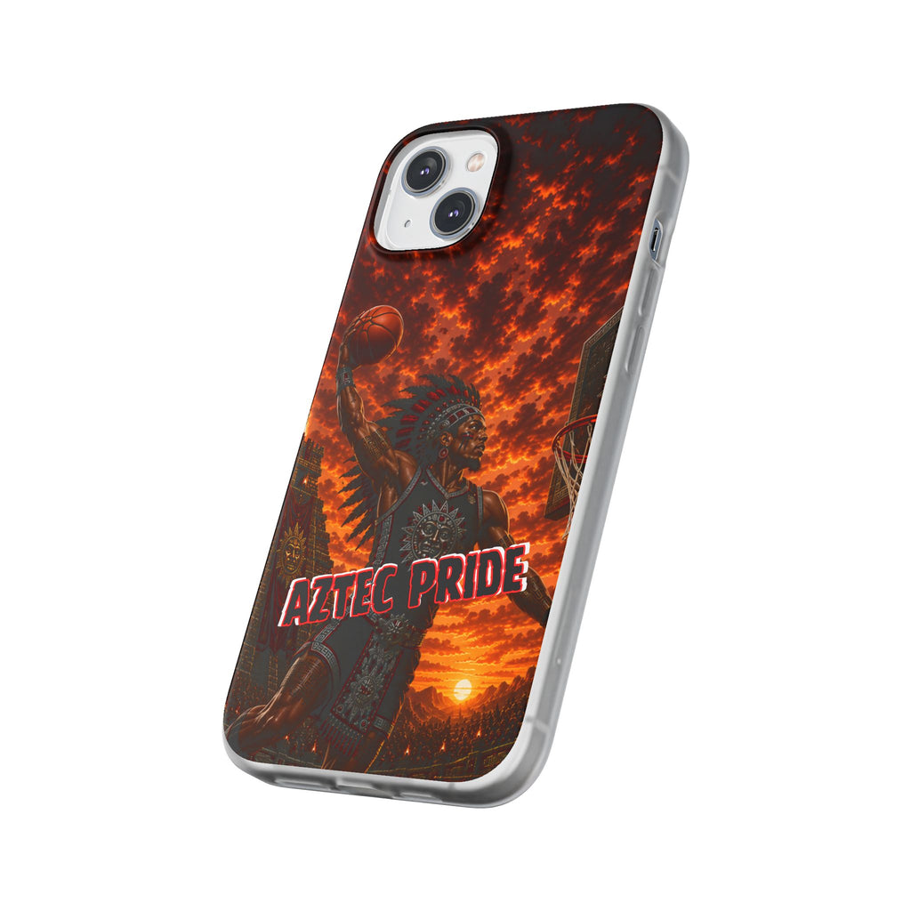 Aztec Basketball Male Warrior – Flexi Phone Case (iPhone & Samsung • Clear TPU • Made & Shipped in the USA • 🚚 FREE USA Shipping • Personalized Option)
