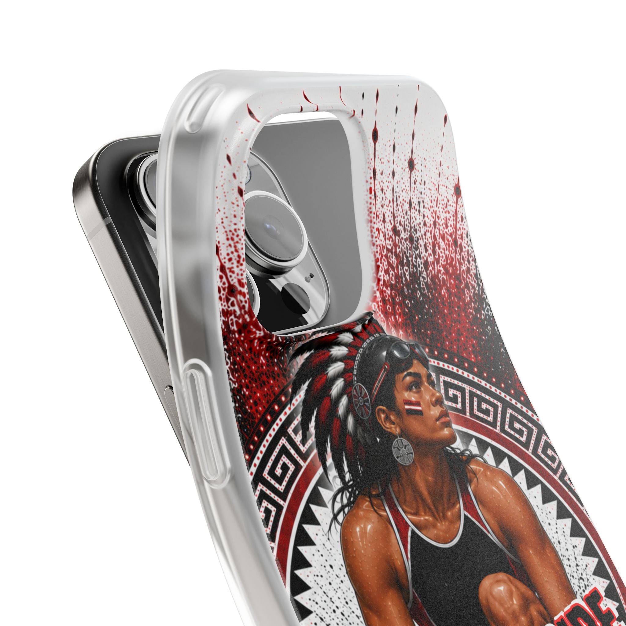 Aztec Swim & Dive Warrior – Flexi Phone Case (iPhone & Samsung • Clear TPU • Made & Shipped in the USA • 🚚 FREE USA Shipping • Personalized Option)