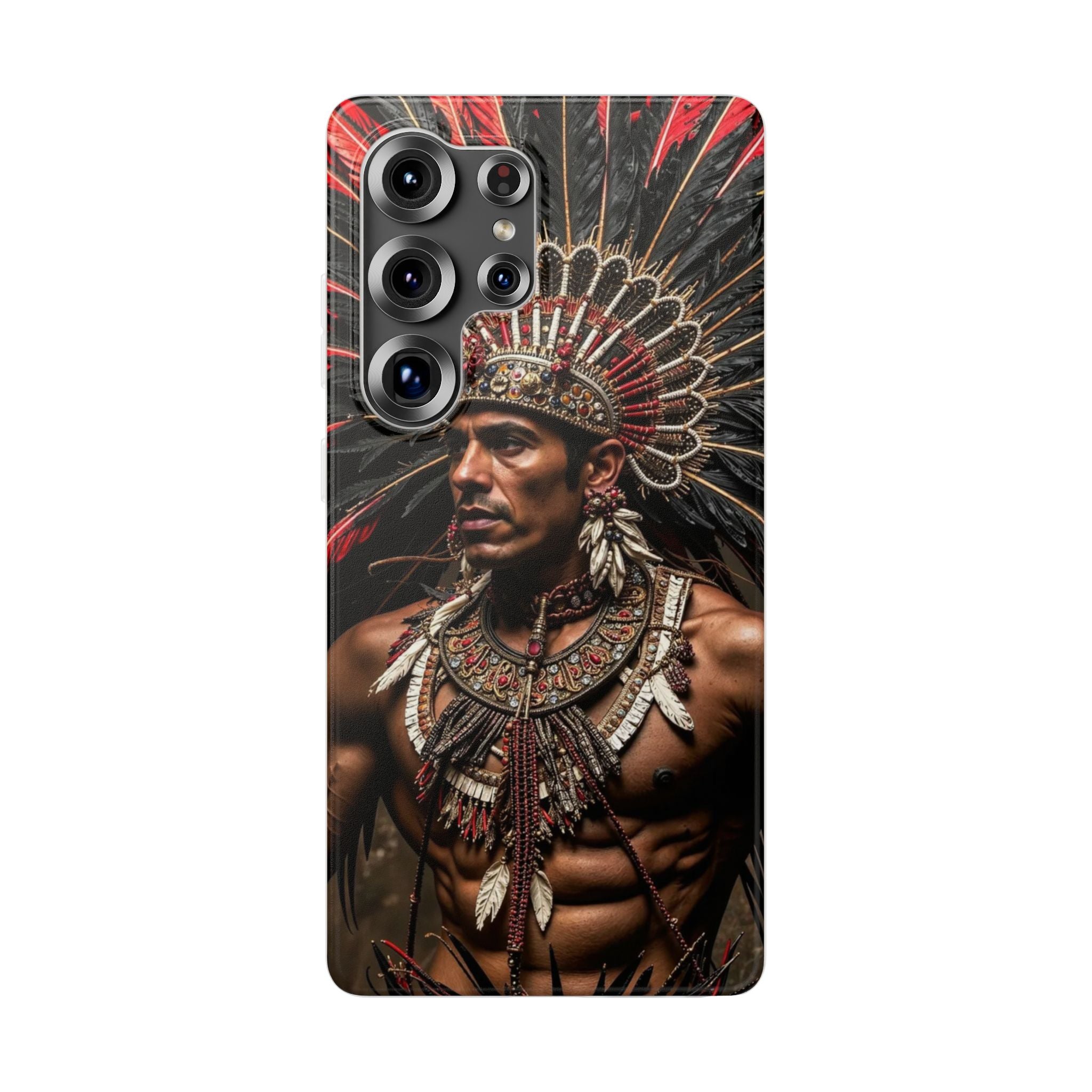 Aztec Sun Guardian – Flexi Phone Case (iPhone & Samsung • Clear TPU • Made in USA • Personalized Option)