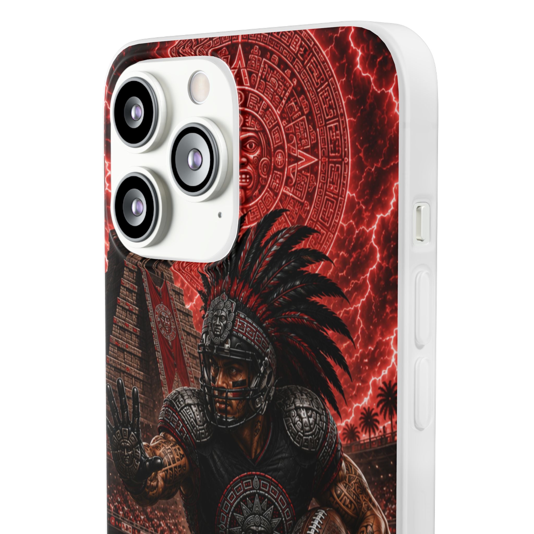 Aztec Football Warrior – Flexi Phone Case (iPhone & Samsung • Clear TPU • Made in USA • Personalized Option)