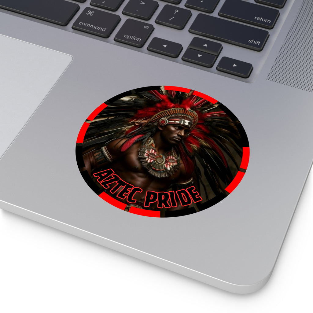 Aztec Panther Warrior Round Vinyl Sticker – Waterproof Matte Decal (2”–6”)
