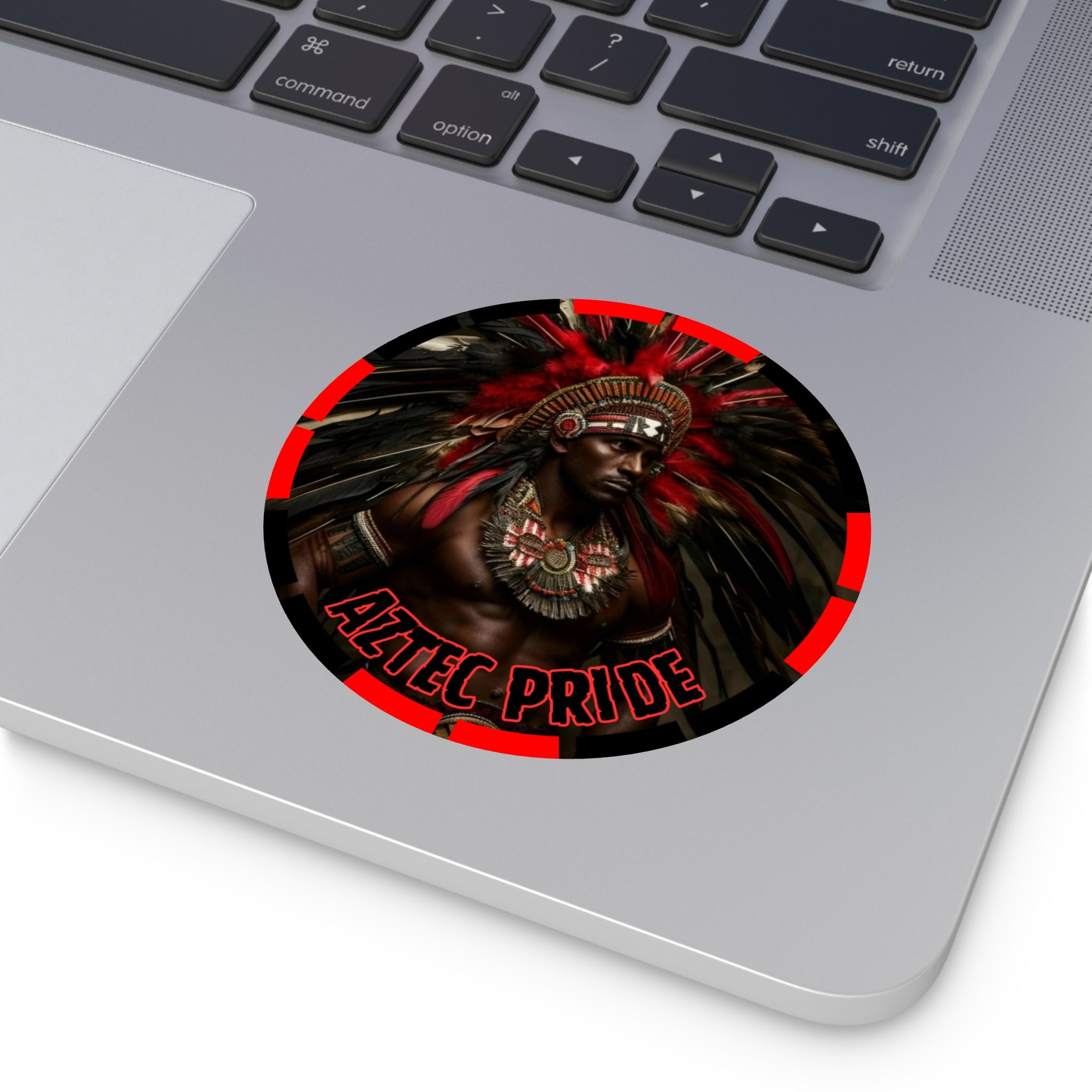 Aztec Panther Warrior Round Vinyl Sticker – Waterproof Matte Decal (2”–6”)