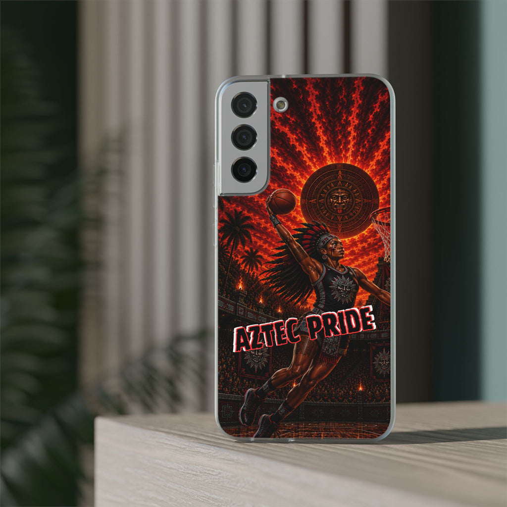 Aztec Basketball Female Warrior – Flexi Phone Case (iPhone & Samsung • Clear TPU • Made & Shipped in the USA • 🚚 FREE USA Shipping • Personalized Option)