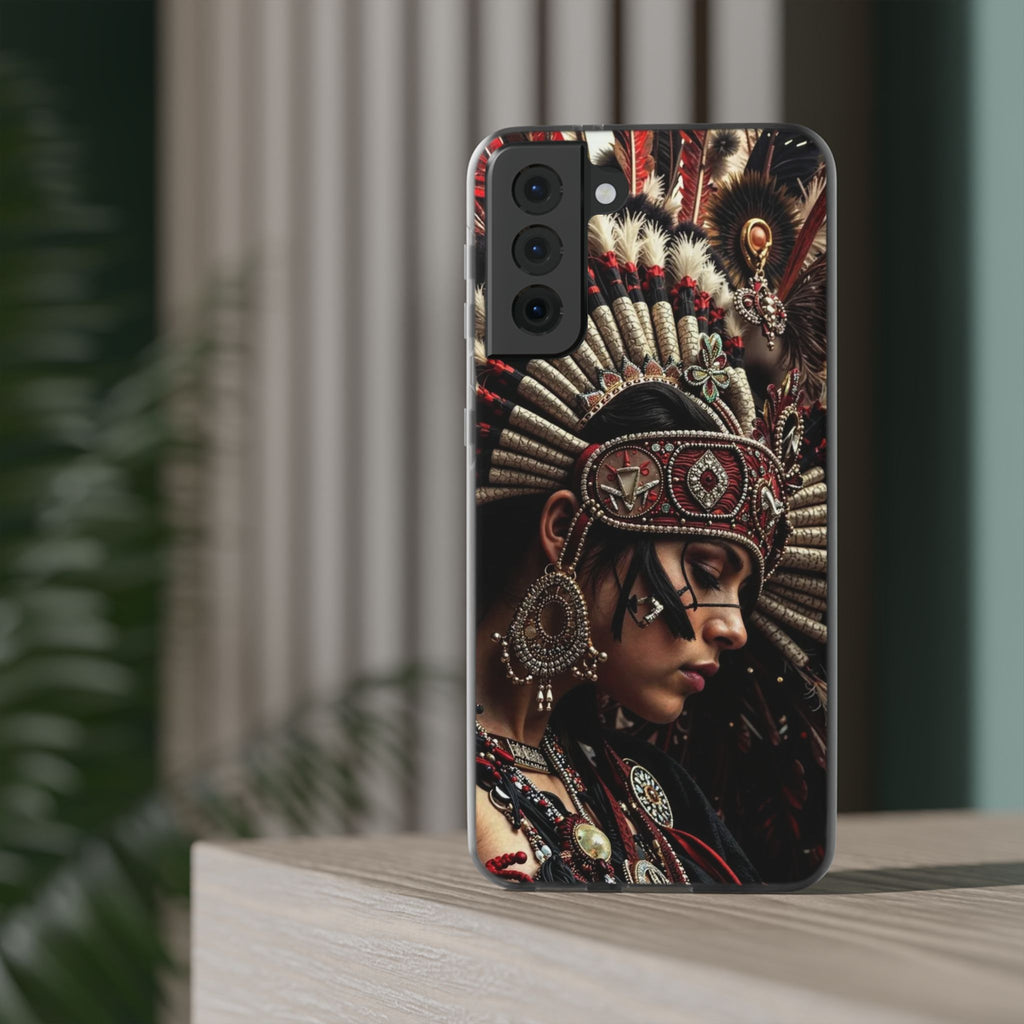 Aztec Goddess Spirit – Flexi Phone Case (iPhone & Samsung • Clear TPU • Made in USA • Personalized Option)