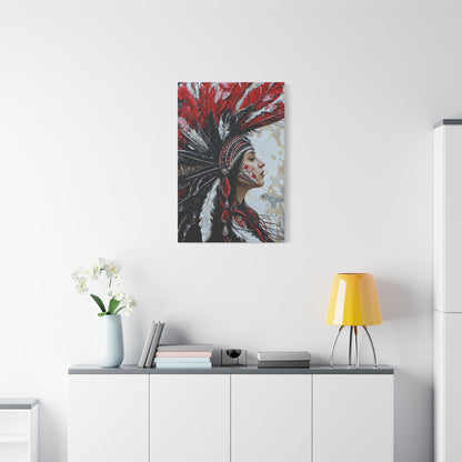 Aztec Silent Goddess – Bold Aztec Wall Art Canvas