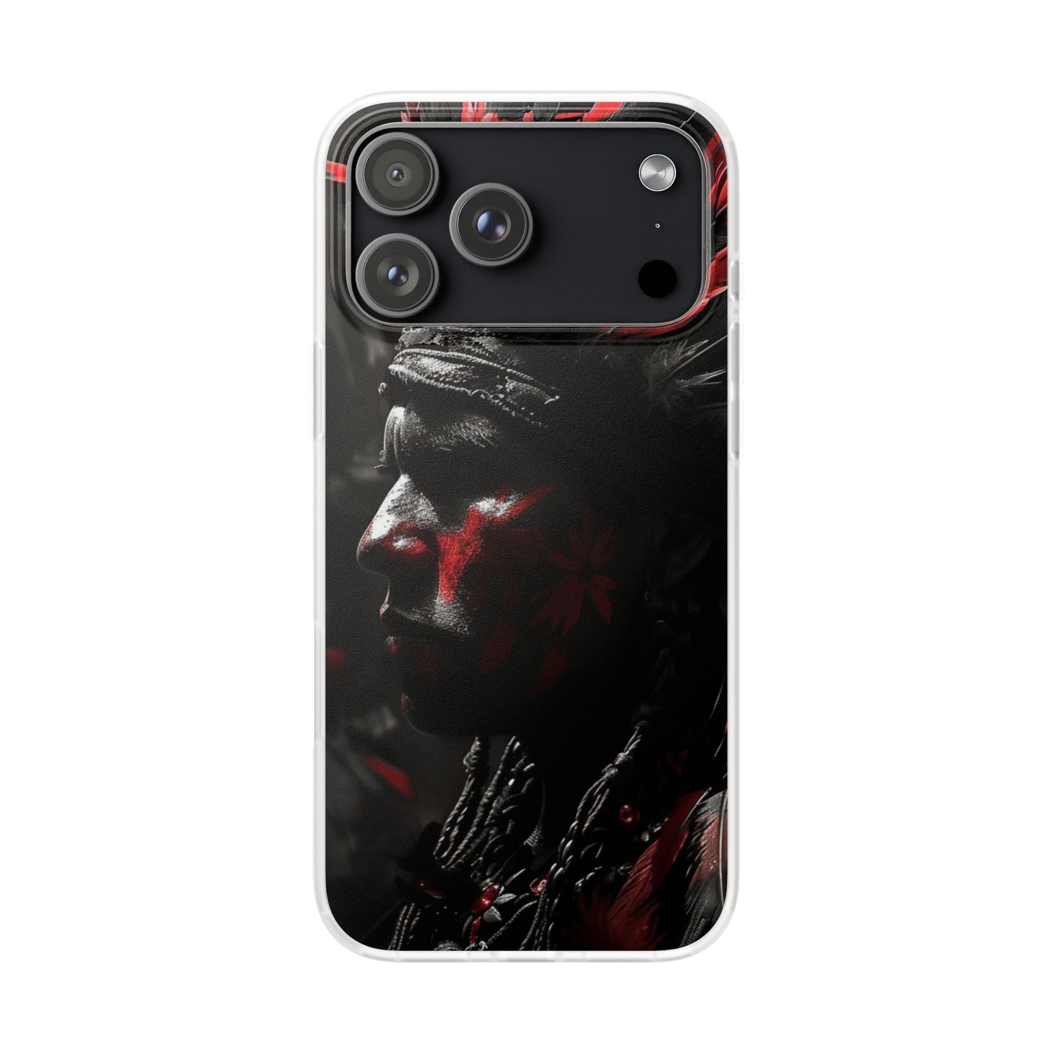 Aztec Jaguar Warrior – Flexi Phone Case (iPhone & Samsung • Clear TPU • Made in USA • Personalized Option)