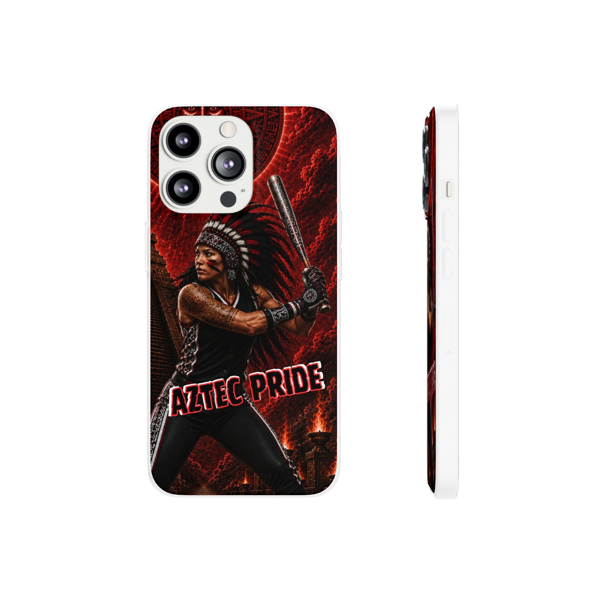 Aztec Softball Warrior – Flexi Phone Case (iPhone & Samsung • Clear TPU • Made in USA • Personalized Option)