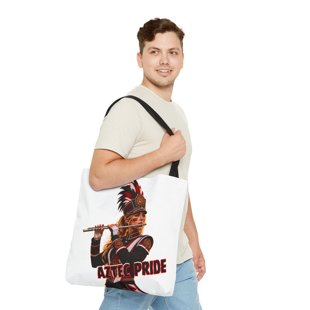 Aztec Band Warrior Tote Bag | Aztec-Inspired AI Art • Made & Shipped in the USA • 🚚 FREE USA Shipping • FREE Personalization