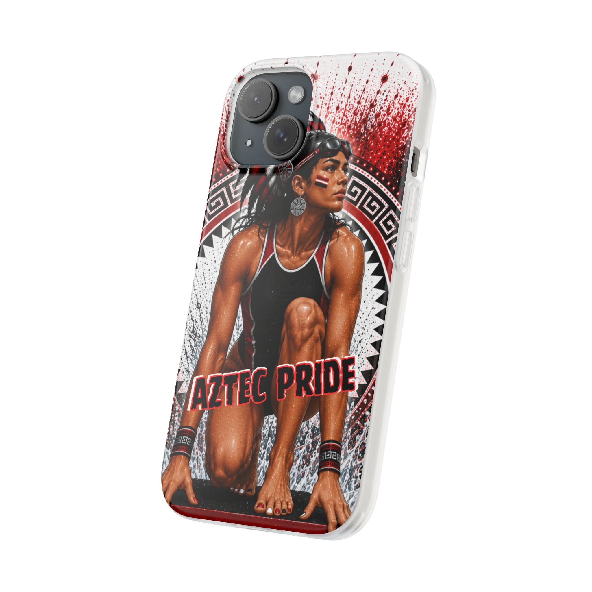 Aztec Swim & Dive Warrior – Flexi Phone Case (iPhone & Samsung • Clear TPU • Made & Shipped in the USA • 🚚 FREE USA Shipping • Personalized Option)
