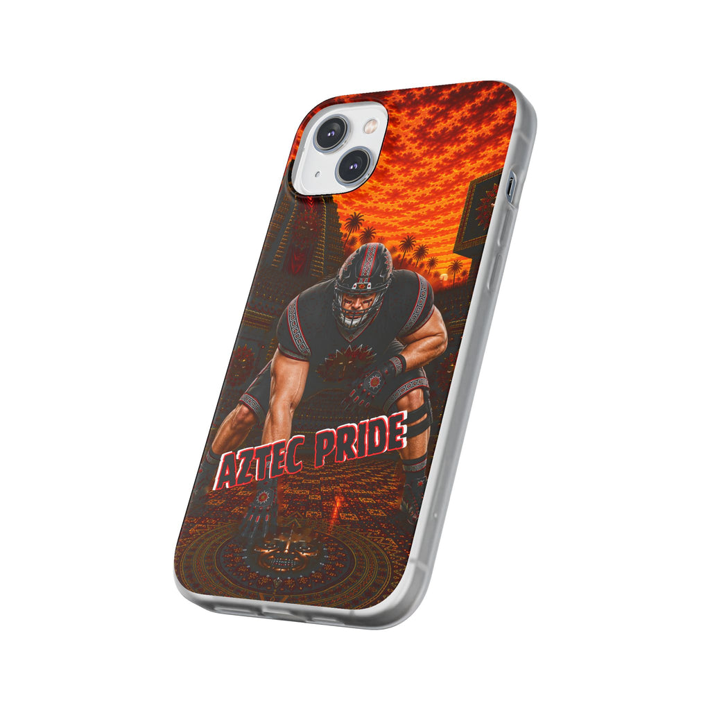 Aztec Football Warrior – Flexi Phone Case (iPhone & Samsung • Clear TPU • Made & Shipped in the USA • 🚚 FREE USA Shipping • Personalized Option)