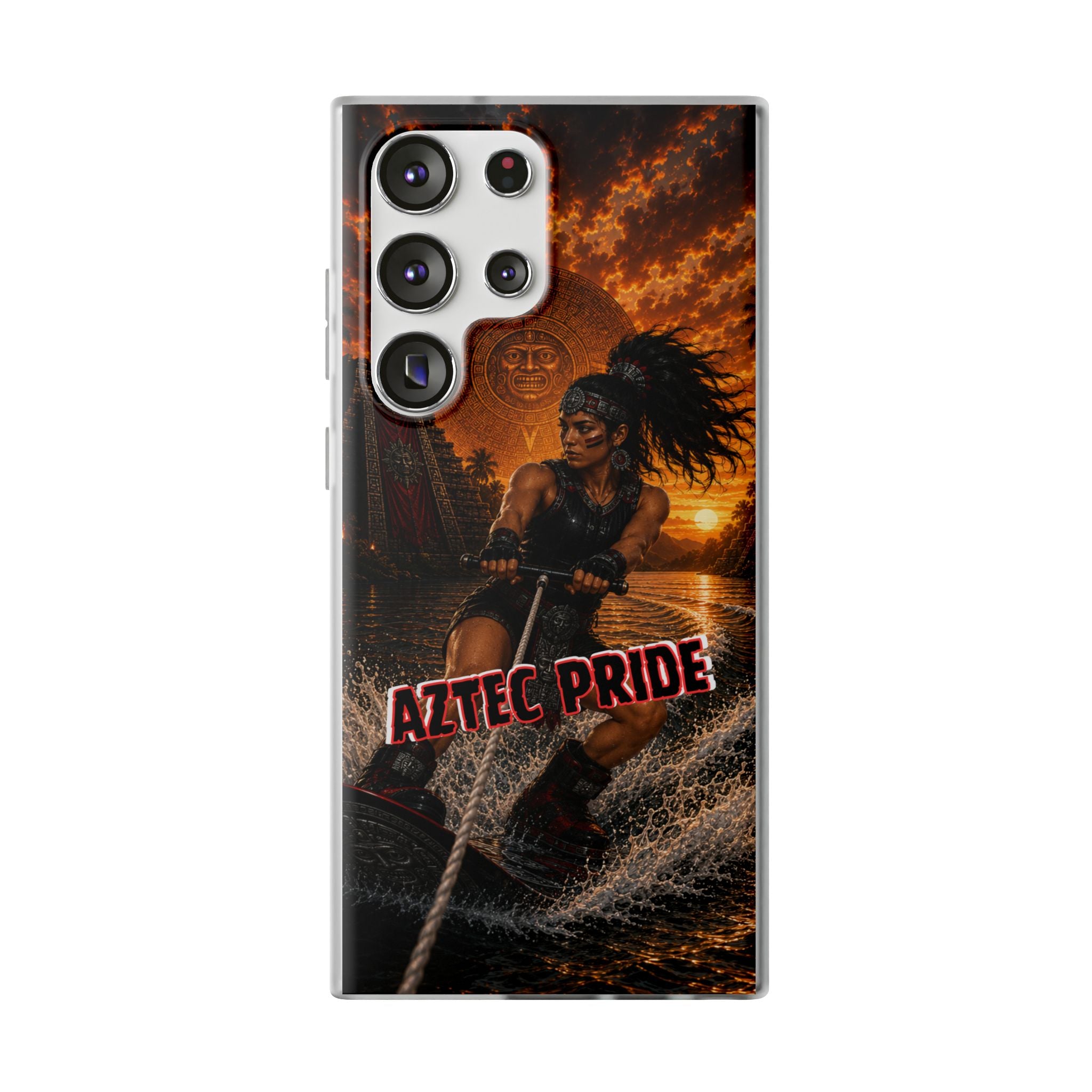 Aztec Wakeboard Female Warrior – Flexi Phone Case (iPhone & Samsung • Clear TPU • Made & Shipped in the USA • 🚚 FREE USA Shipping • Personalized Option)