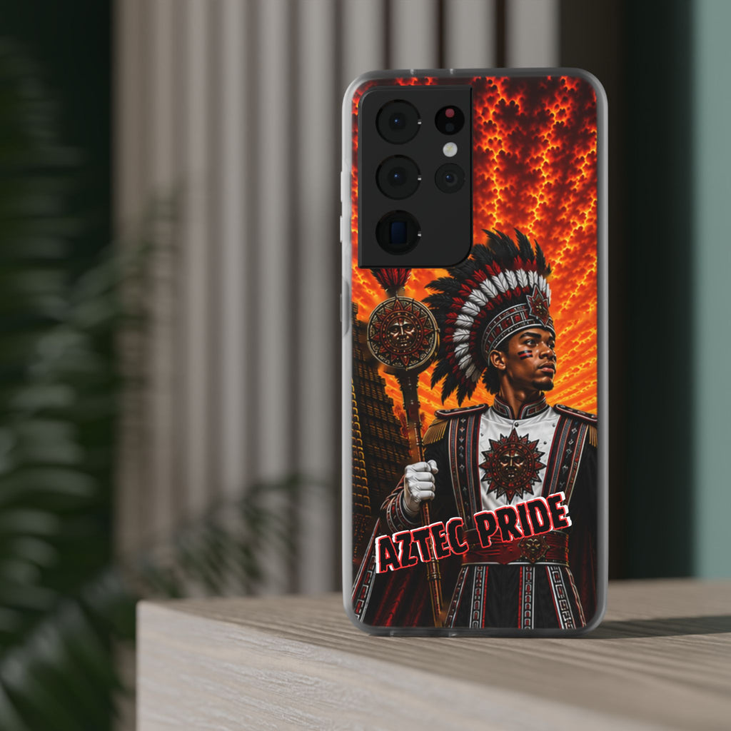 Aztec Drum Major Warrior – Flexi Phone Case (iPhone & Samsung • Clear TPU • Made & Shipped in the USA • 🚚 FREE USA Shipping • Personalized Option)