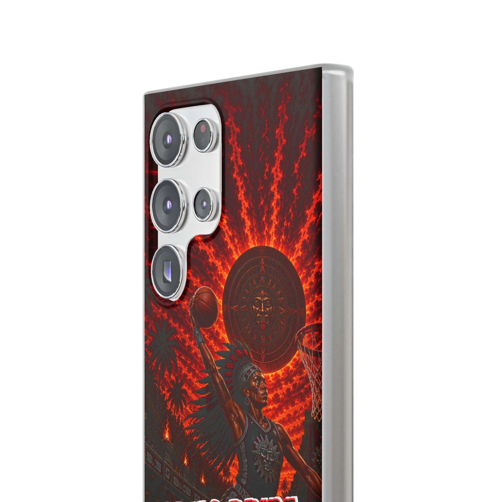 Aztec Basketball Female Warrior – Flexi Phone Case (iPhone & Samsung • Clear TPU • Made & Shipped in the USA • 🚚 FREE USA Shipping • Personalized Option)