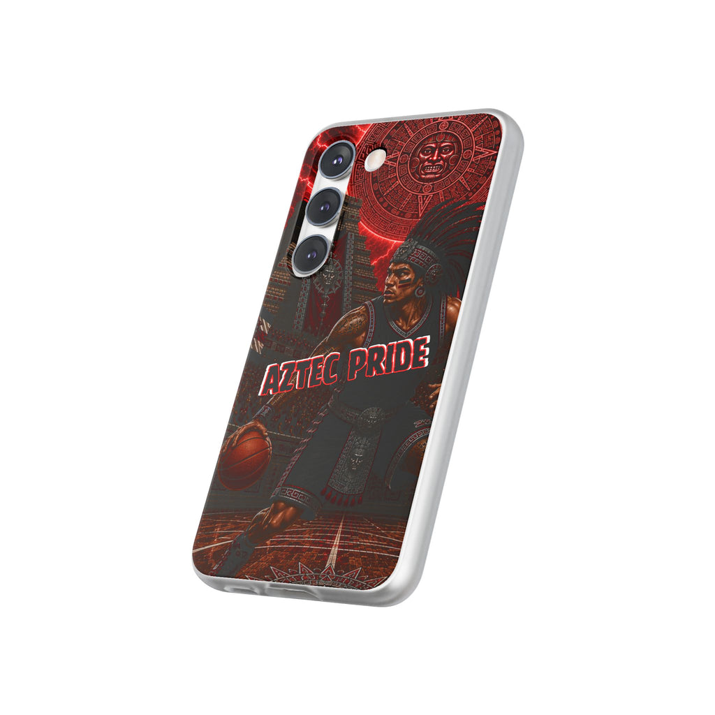 Aztec Basketall Warrior – Flexi Phone Case (iPhone & Samsung • Clear TPU • Made & Shipped in the USA • 🚚 FREE USA Shipping • Personalized Option)
