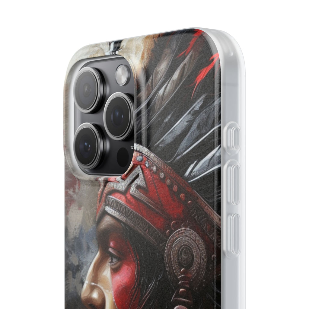 Aztec Silent Warrior – Flexi Phone Case (iPhone & Samsung • Clear TPU • Made in USA • Personalized Option)