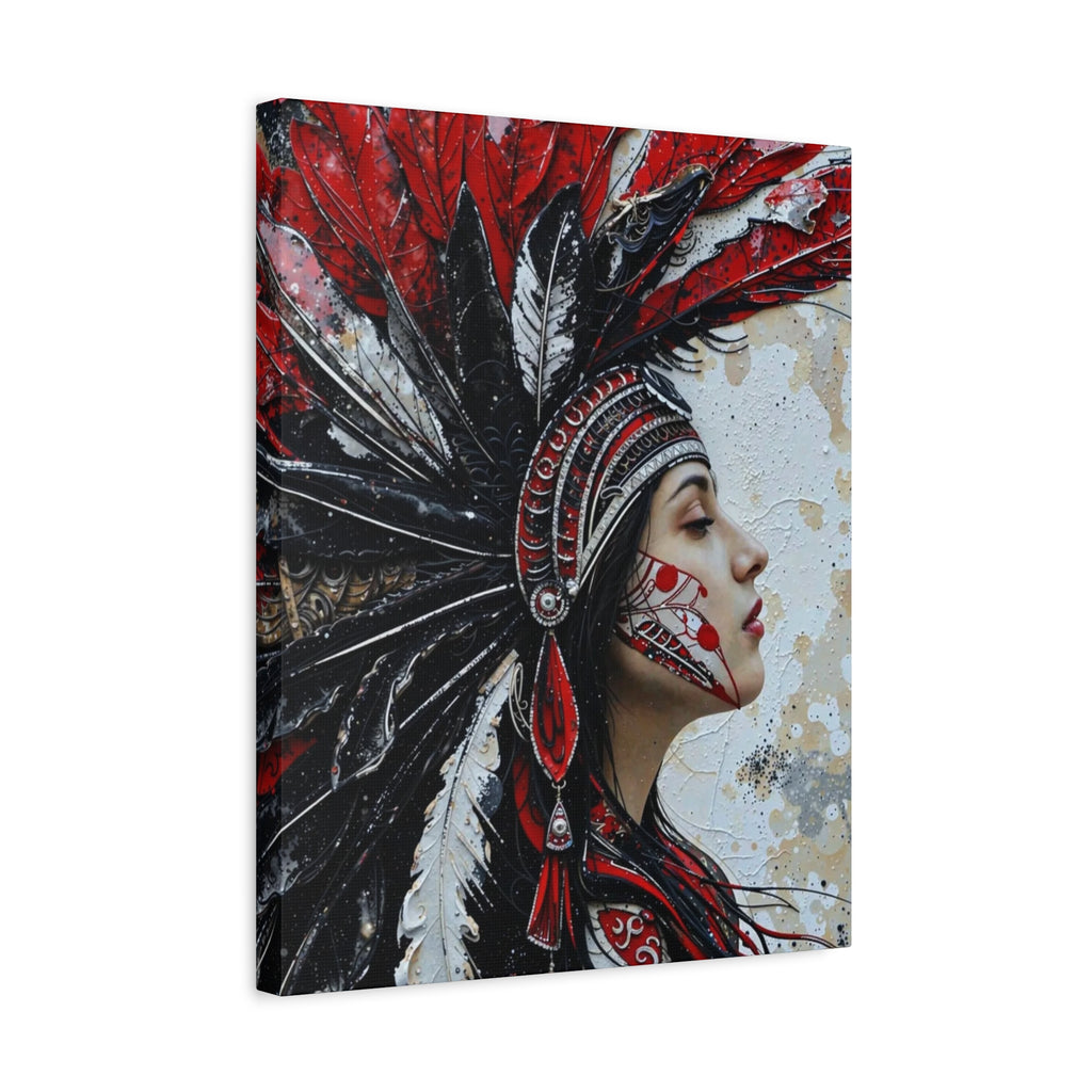 Aztec Silent Goddess – Bold Aztec Wall Art Canvas