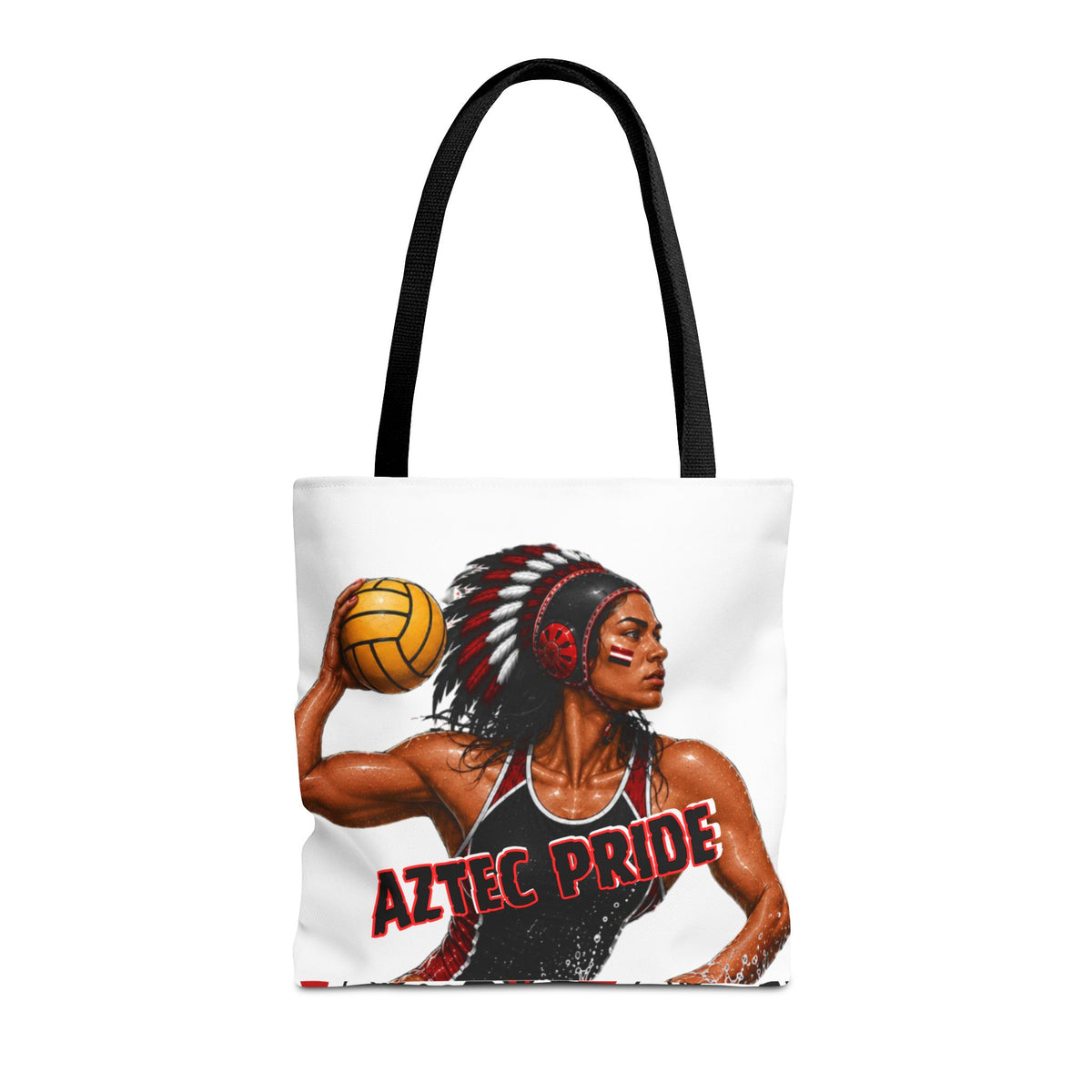 Aztec Water Polo Warrior Tote Bag | Aztec-Inspired AI Art • Made & Shipped in the USA • 🚚 FREE USA Shipping • FREE Personalization