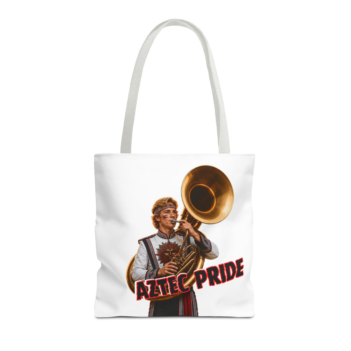 Aztec Band Warrior Tote Bag | Aztec-Inspired AI Art • Made & Shipped in the USA • 🚚 FREE USA Shipping • FREE Personalization