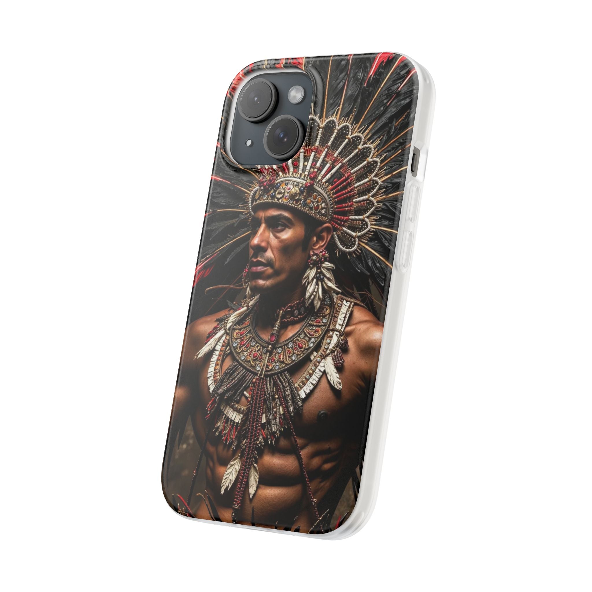 Aztec Sun Guardian – Flexi Phone Case (iPhone & Samsung • Clear TPU • Made in USA • Personalized Option)