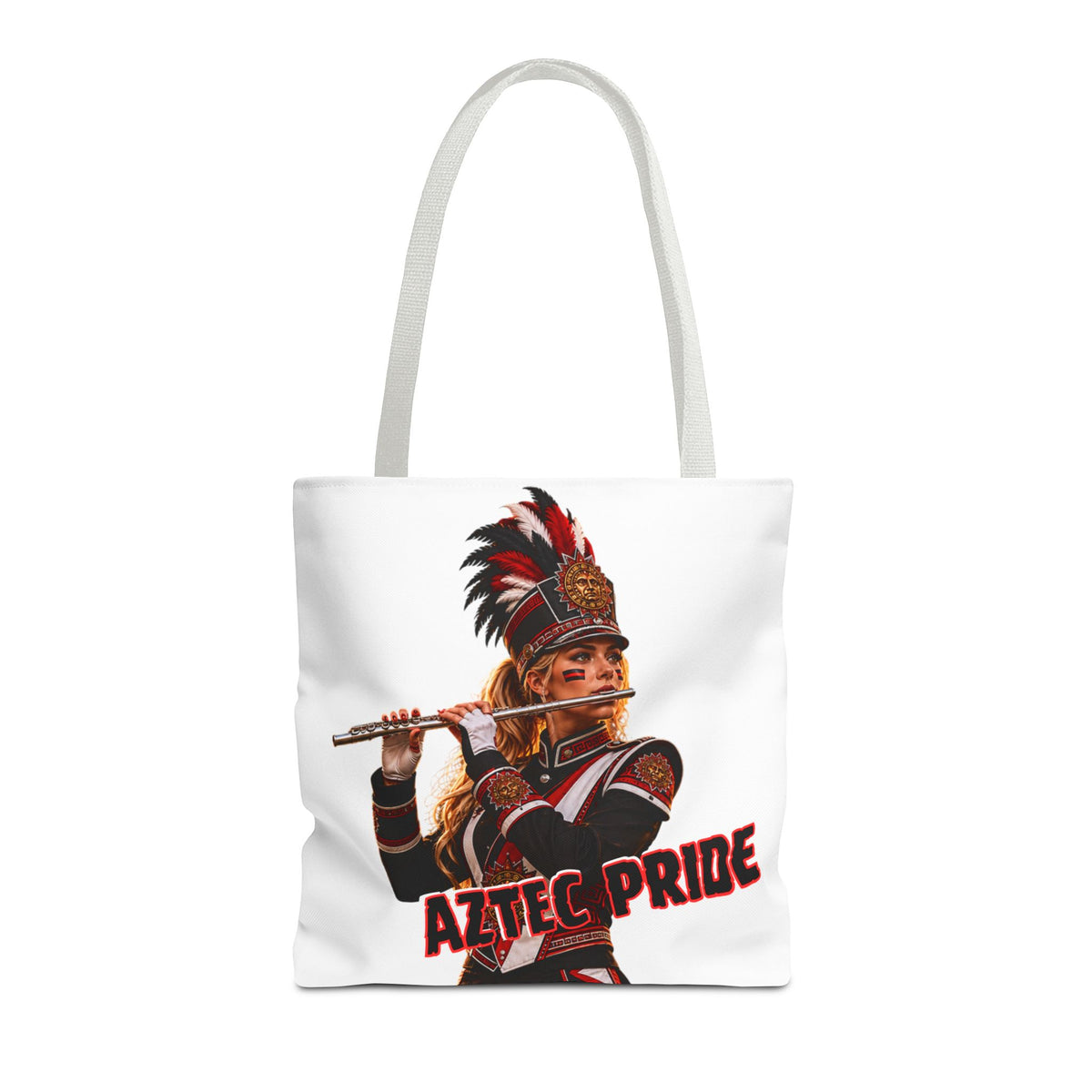 Aztec Band Warrior Tote Bag | Aztec-Inspired AI Art • Made & Shipped in the USA • 🚚 FREE USA Shipping • FREE Personalization