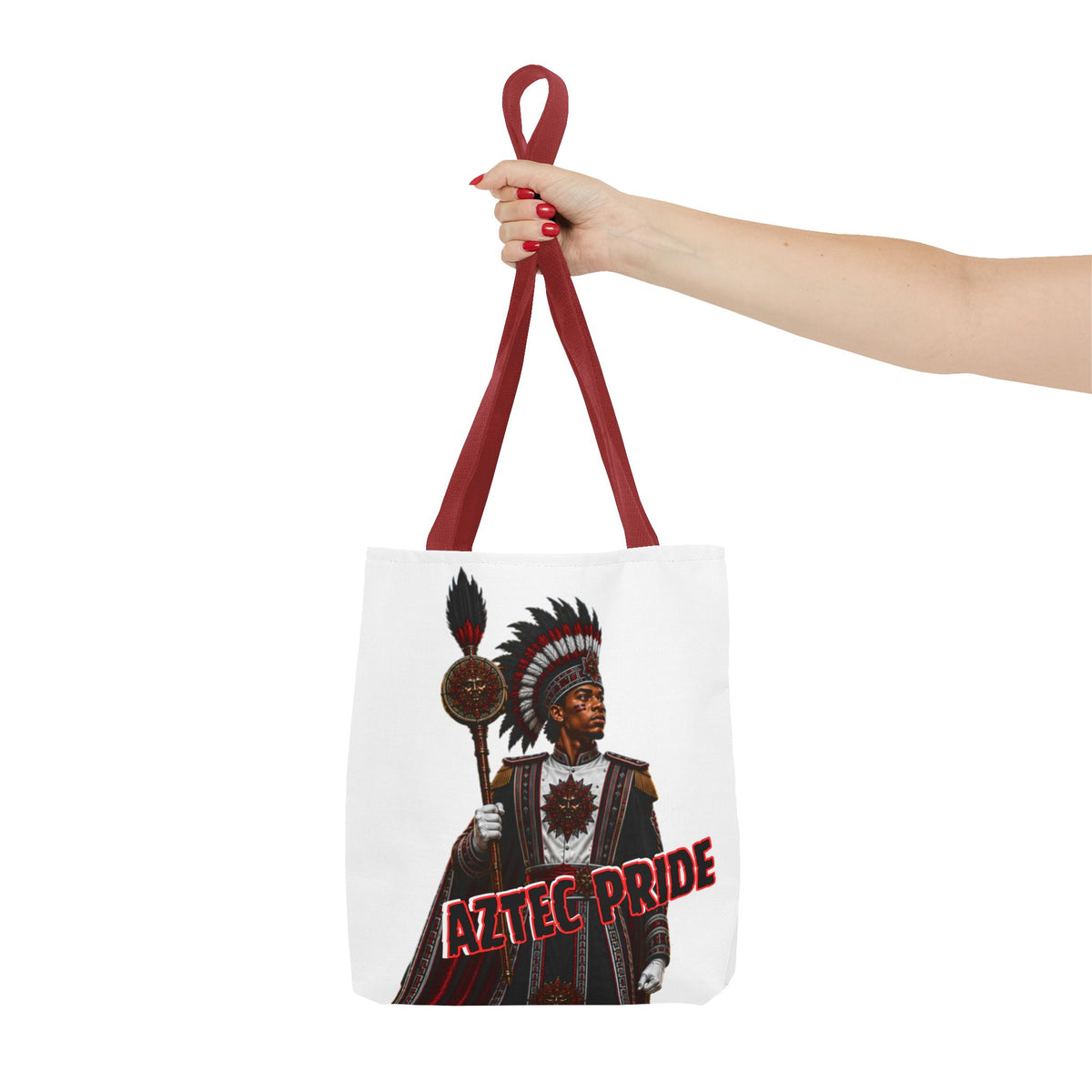 Aztec Band Warrior Tote Bag | Aztec-Inspired AI Art • Made & Shipped in the USA • 🚚 FREE USA Shipping • FREE Personalization