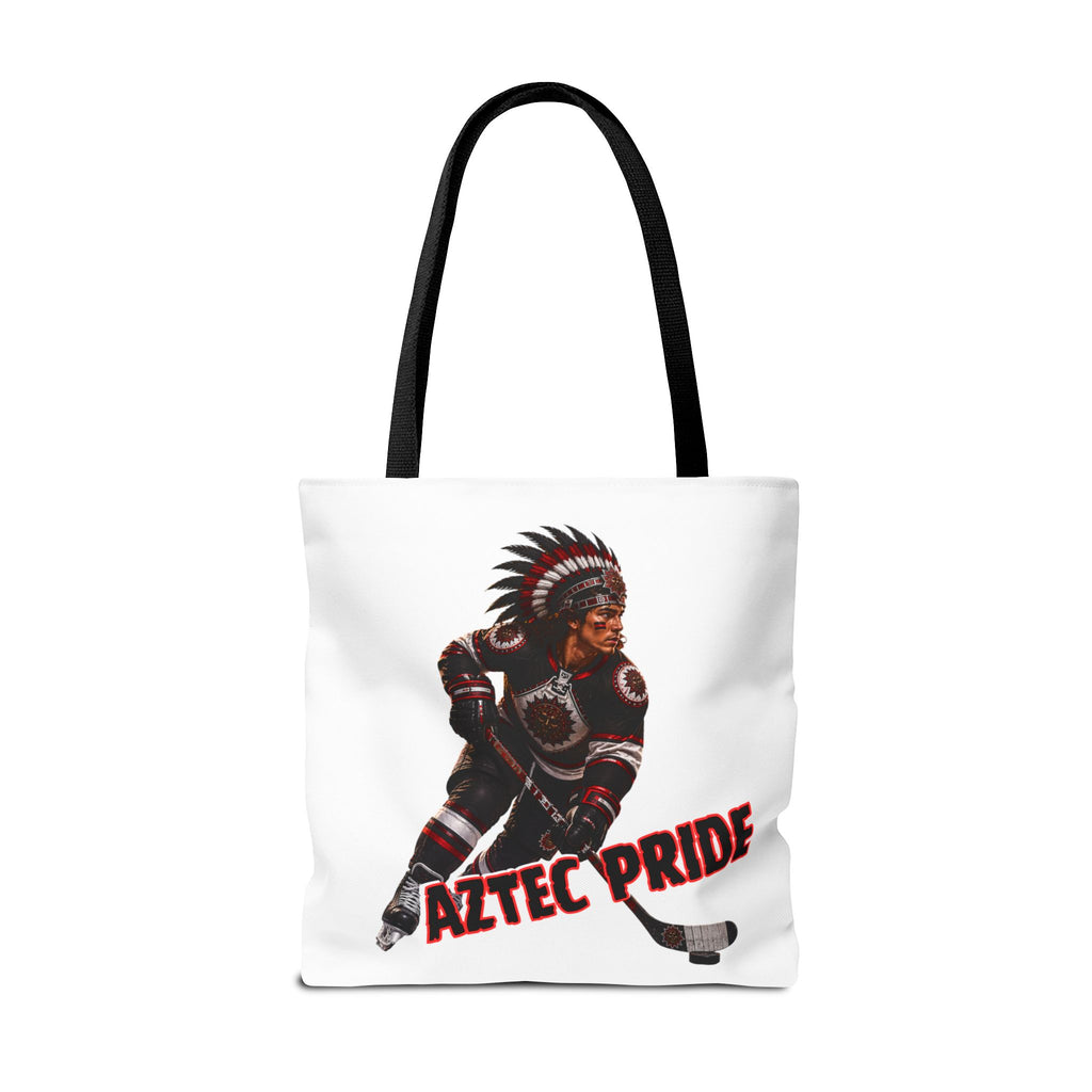Aztec Hockey Warrior Tote Bag | Aztec-Inspired AI Art • Made & Shipped in the USA • 🚚 FREE USA Shipping • FREE Personalization
